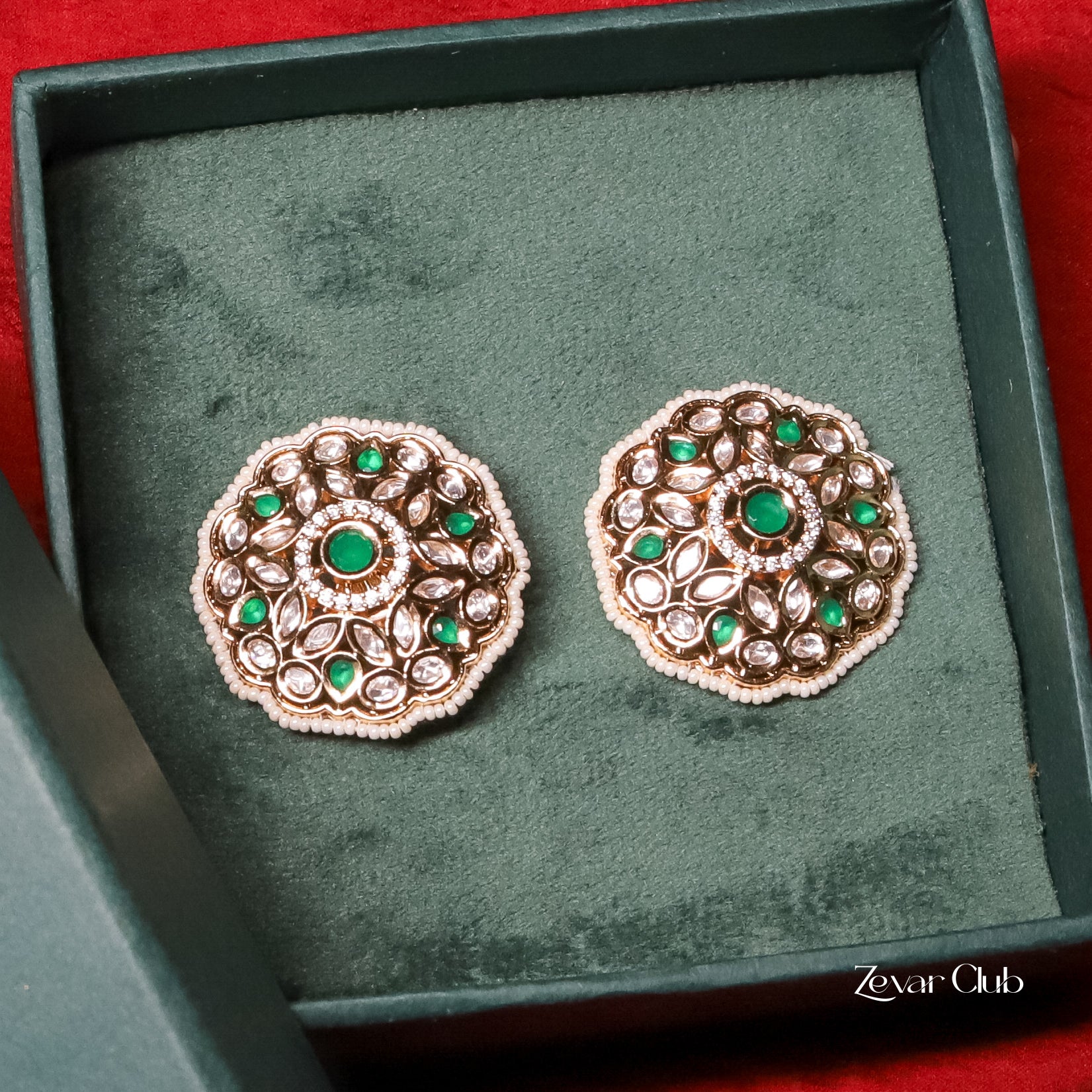 Zevar Club Evergreen Kundan Studs