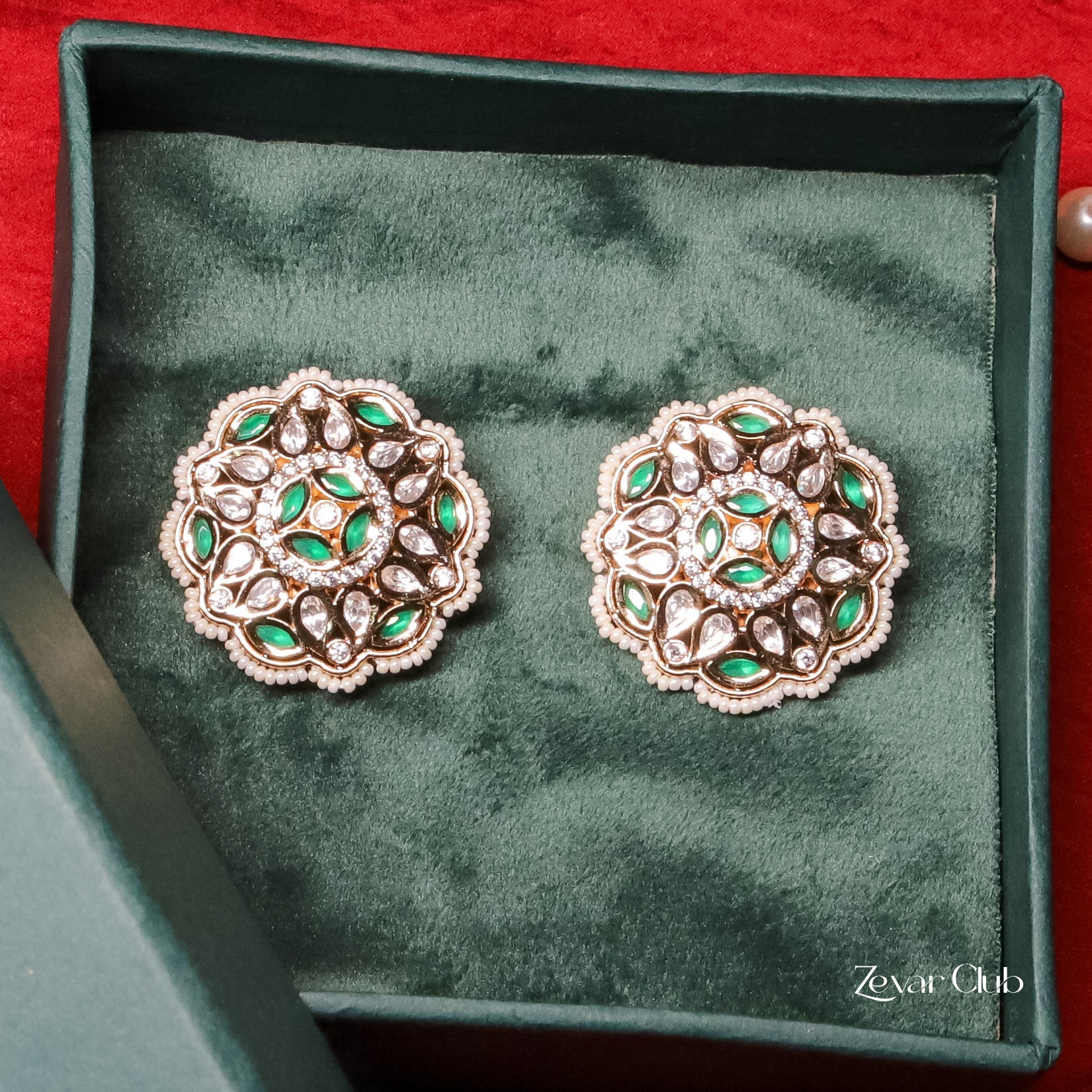 Zevar Club Statement Kundan Studs