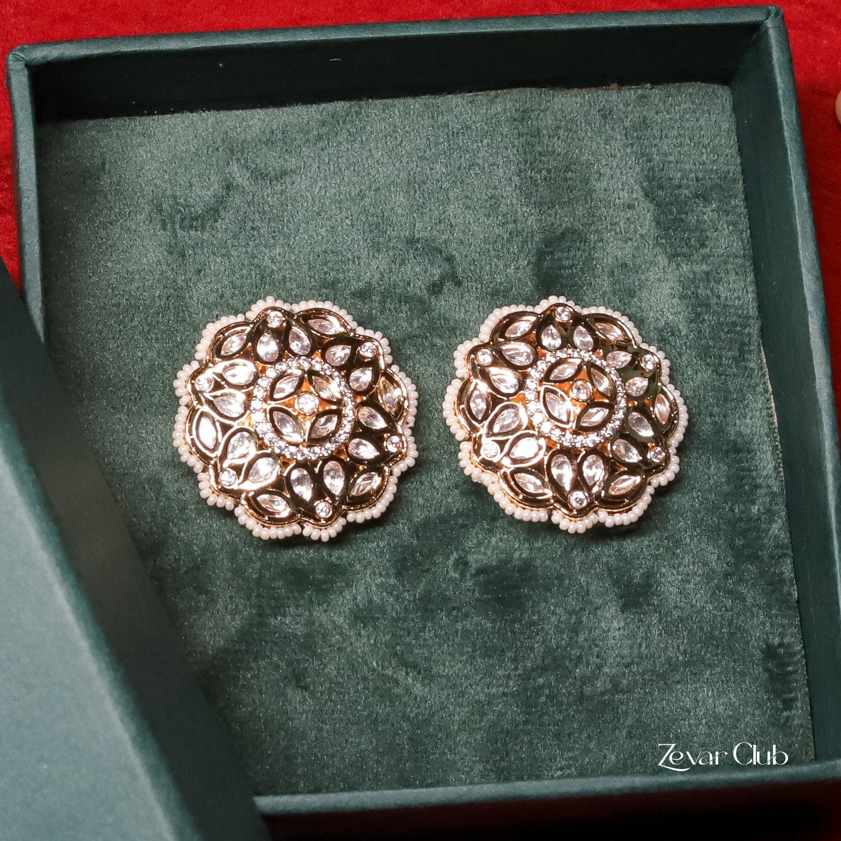 Zevar Club Statement Kundan Studs
