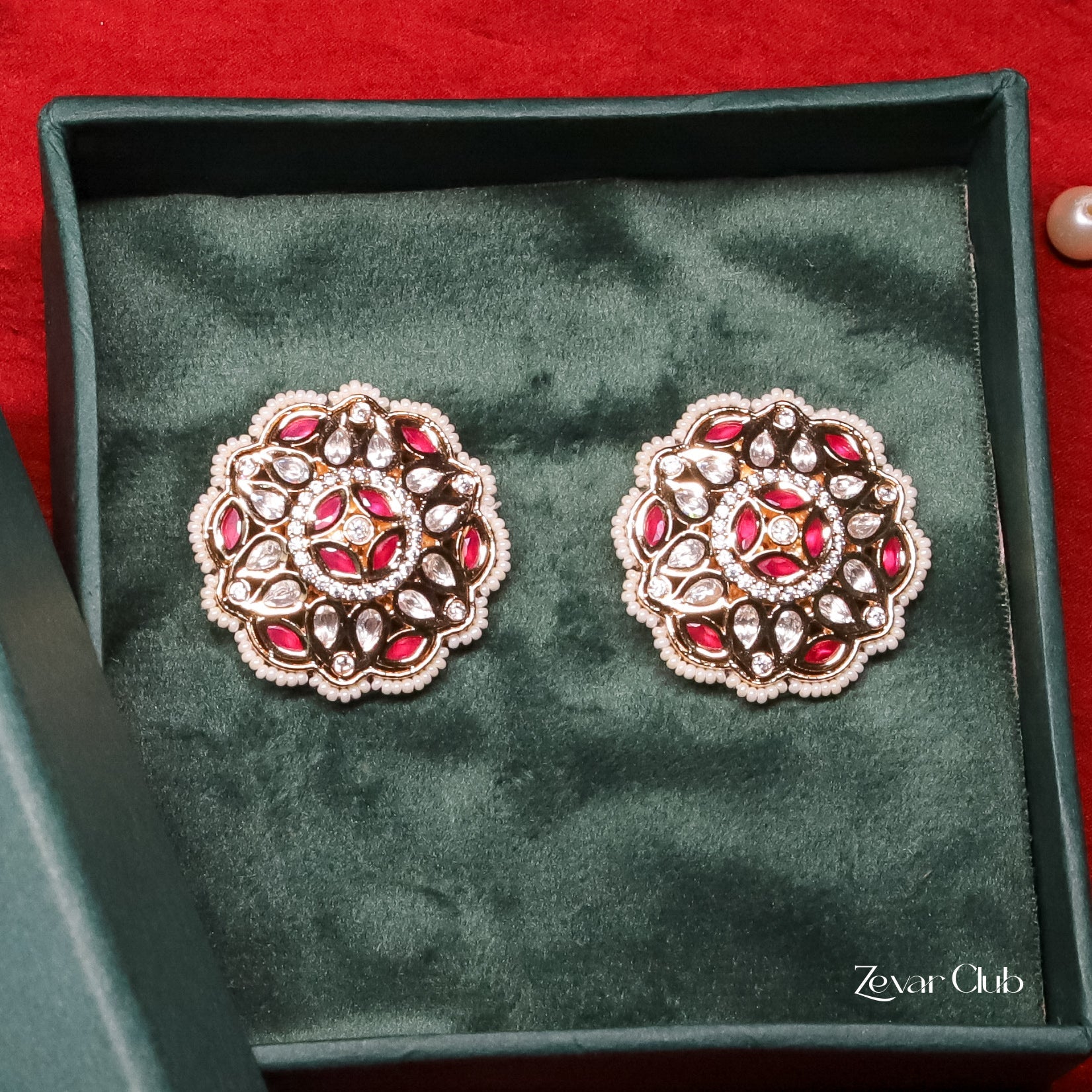 Zevar Club Statement Kundan Studs
