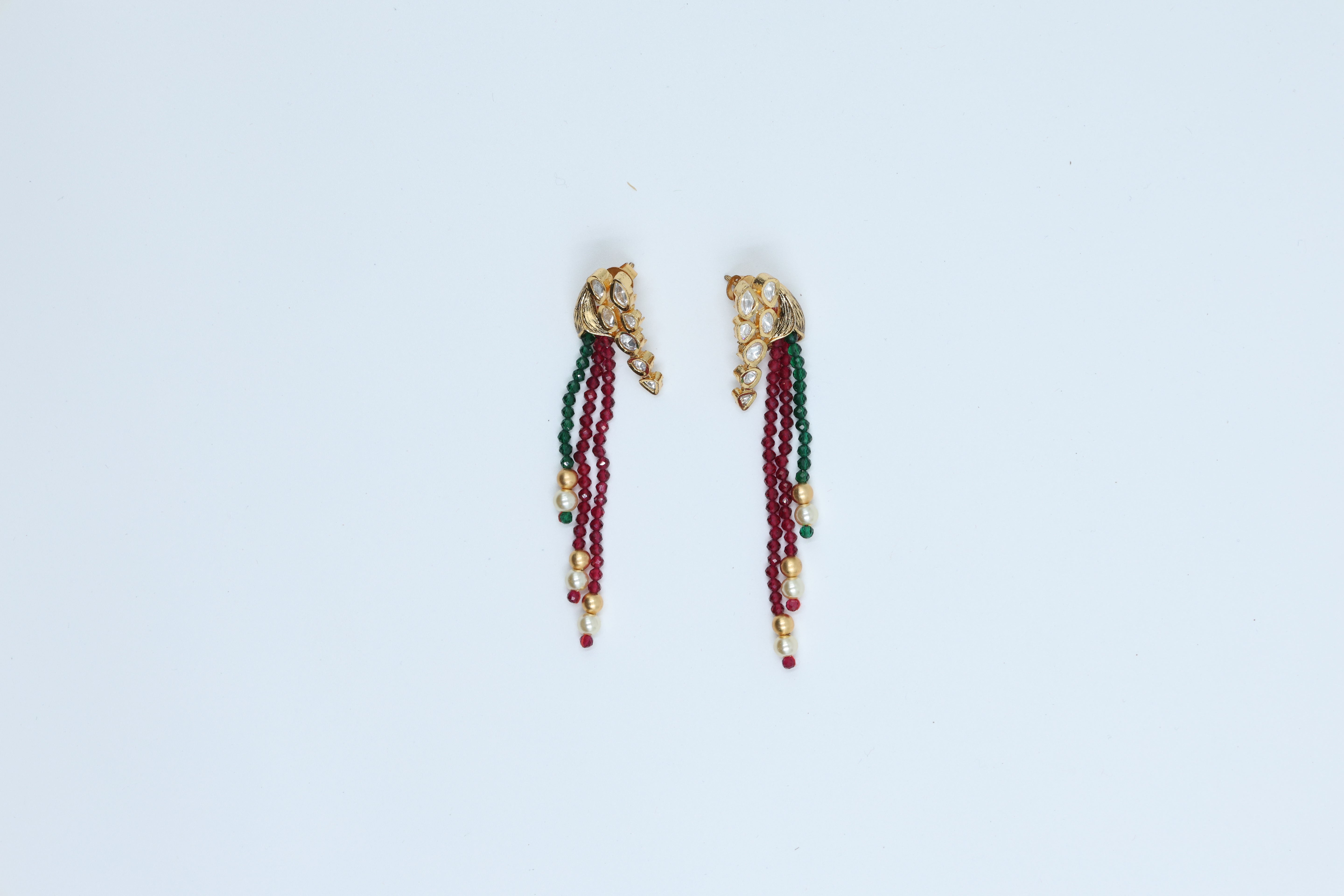 22K Designer Gold Plated Kundan in Semi Precious Stones Set