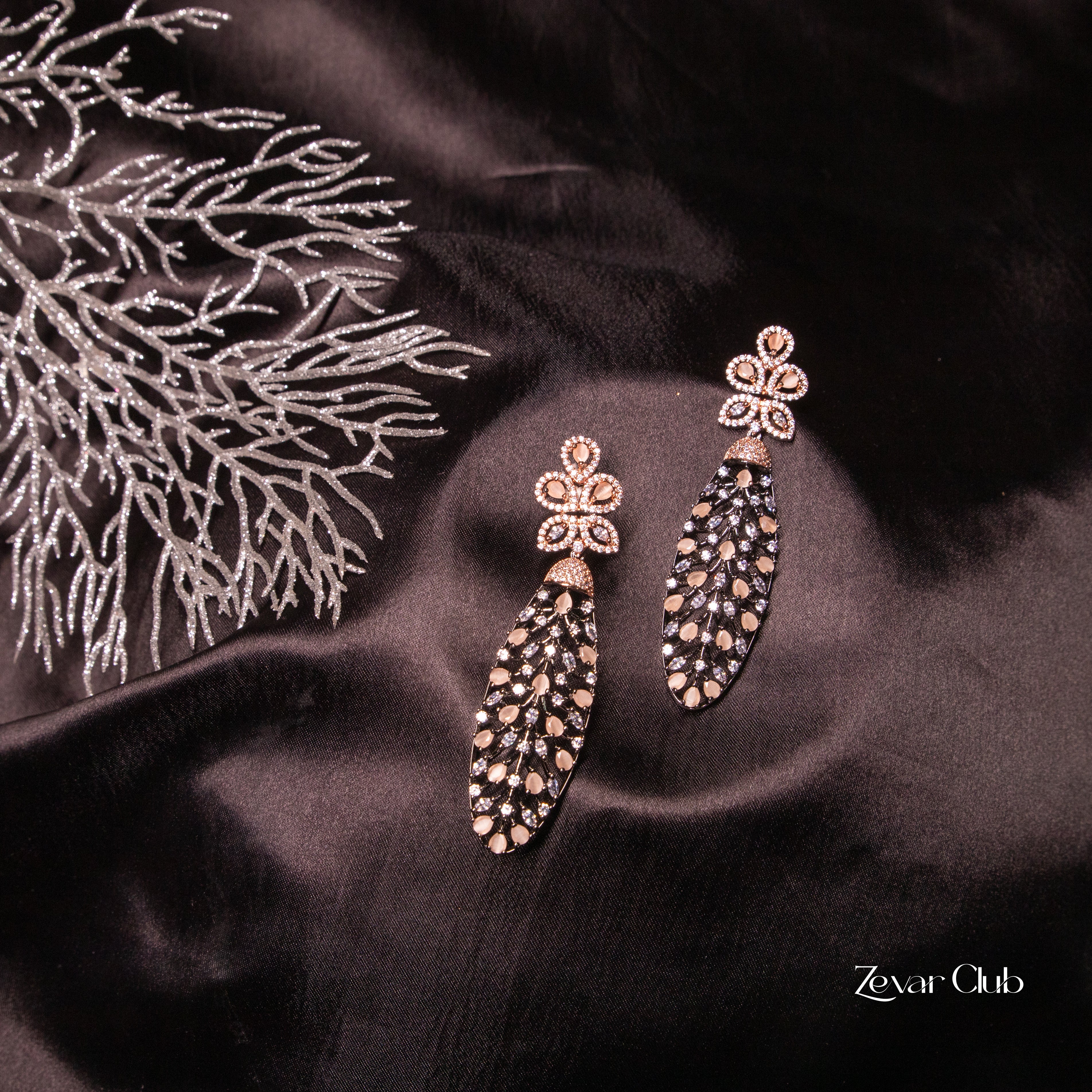 Zevar Club Cocktail Edgy Diamond Earrings