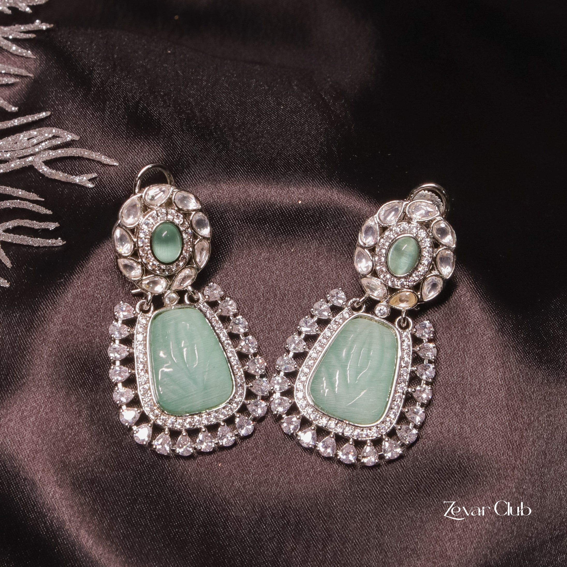 Zevar Club Pushback Elegant Diamond Earrings