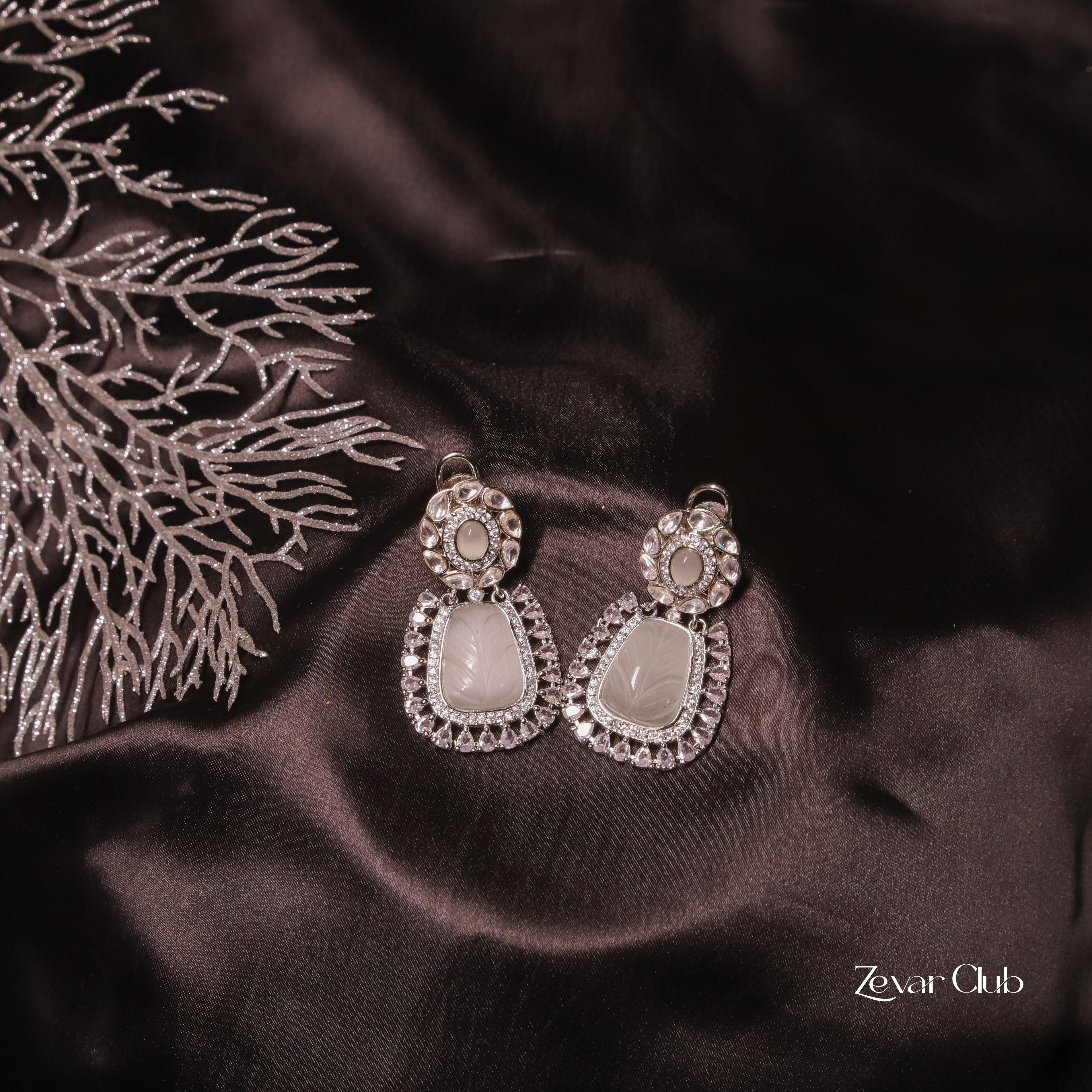 Zevar Club Pushback Elegant Diamond Earrings