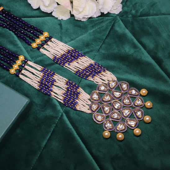 Zevar Club Royal Blue Elegant Fine Pearl Set