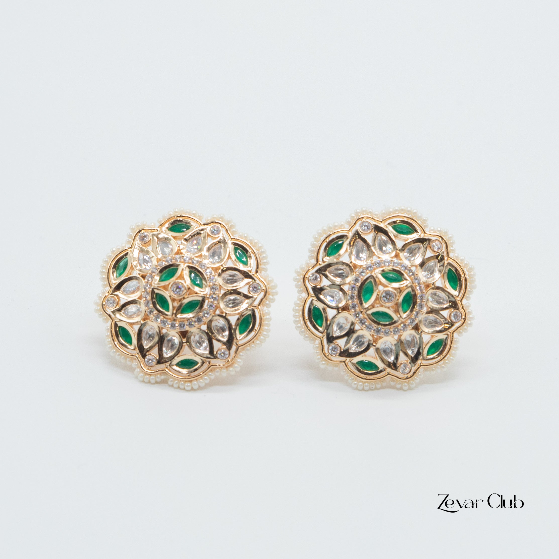 Zevar Club Statement Kundan Studs