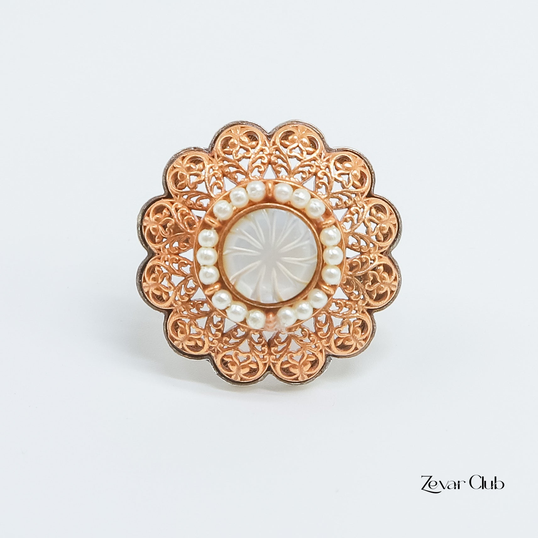 14K Gold Plated Royal Adjustable Statement Ring