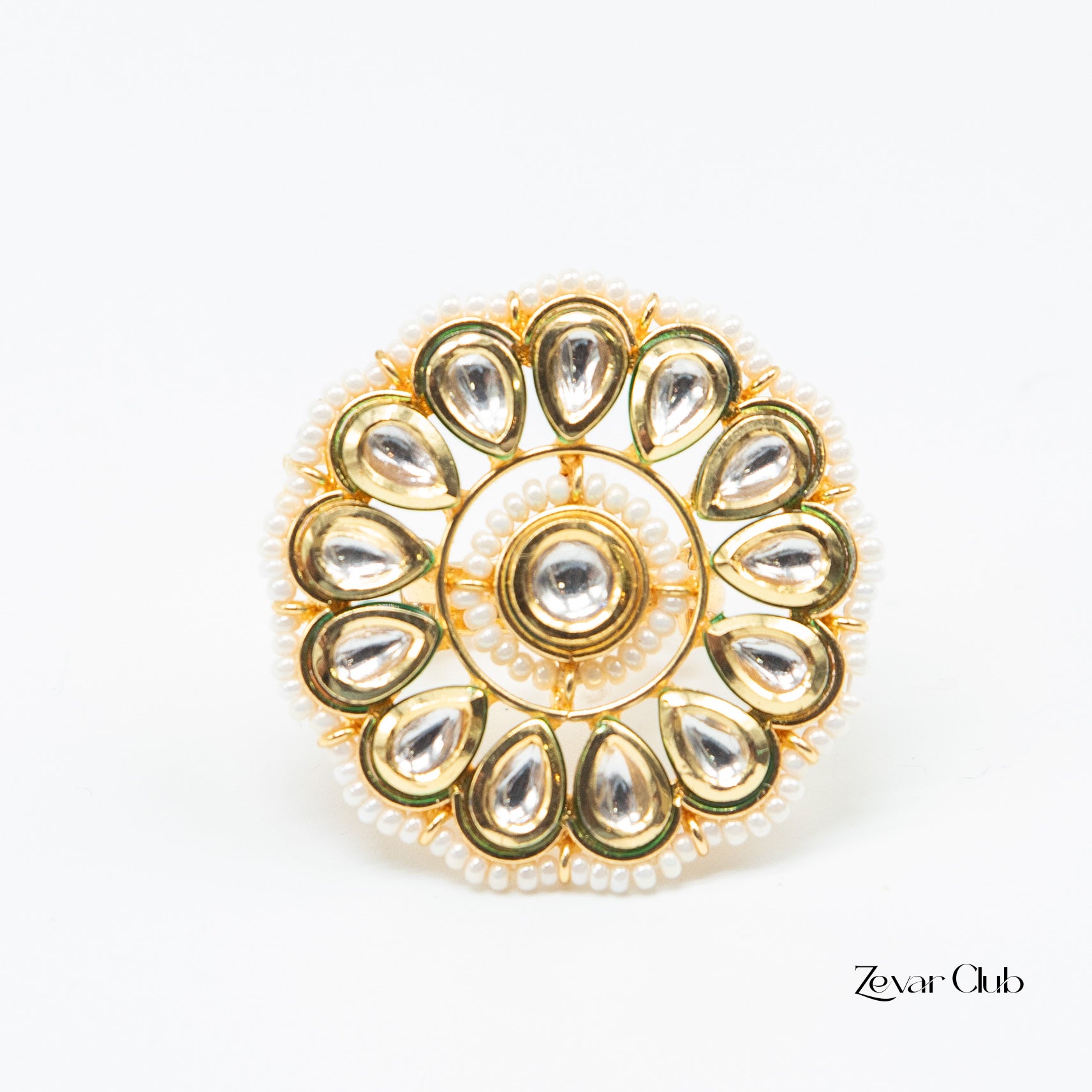 14K Gold Plated Royal Maharani Adjustable Ring