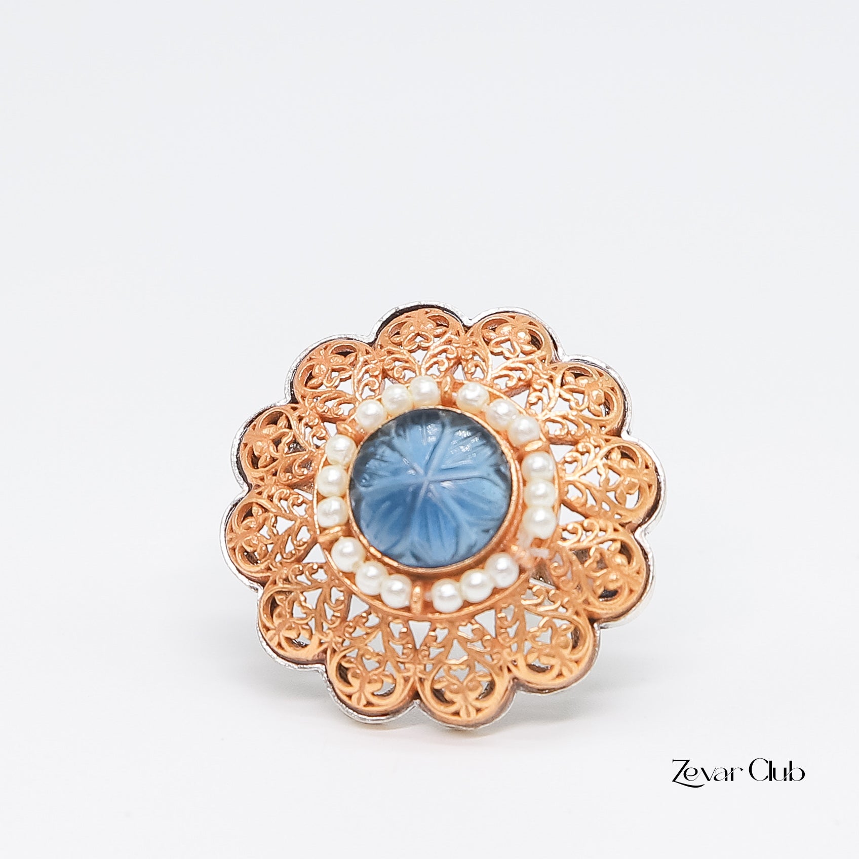 14K Gold Plated Royal Adjustable Statement Ring