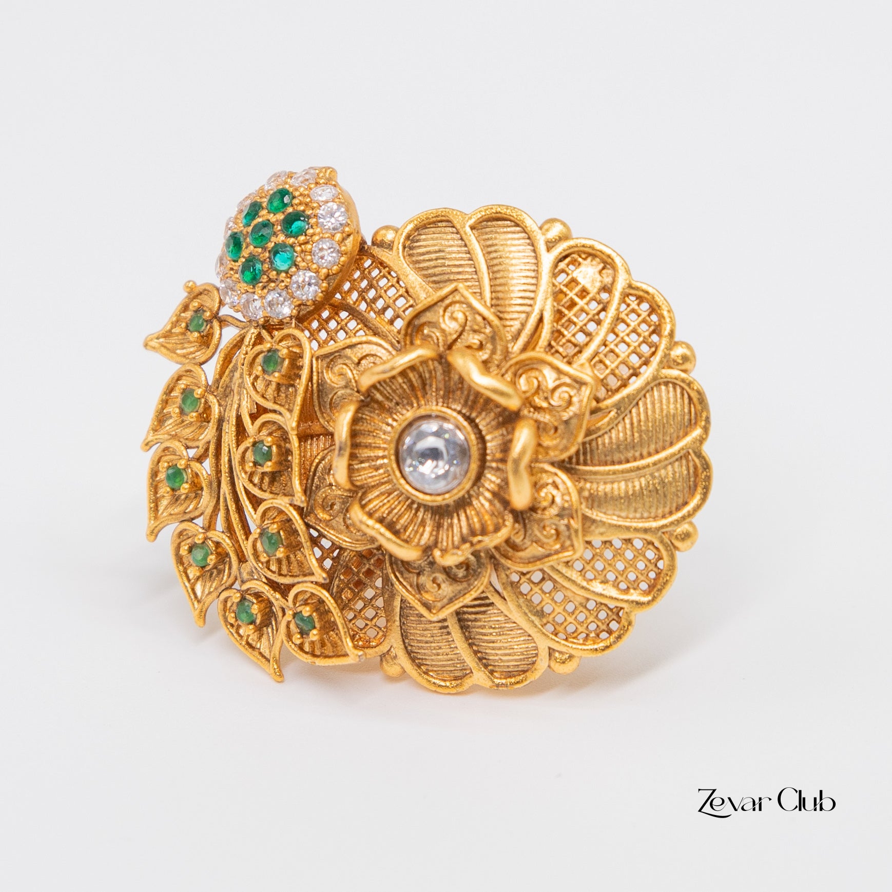 Antique Green Adjustable Ring