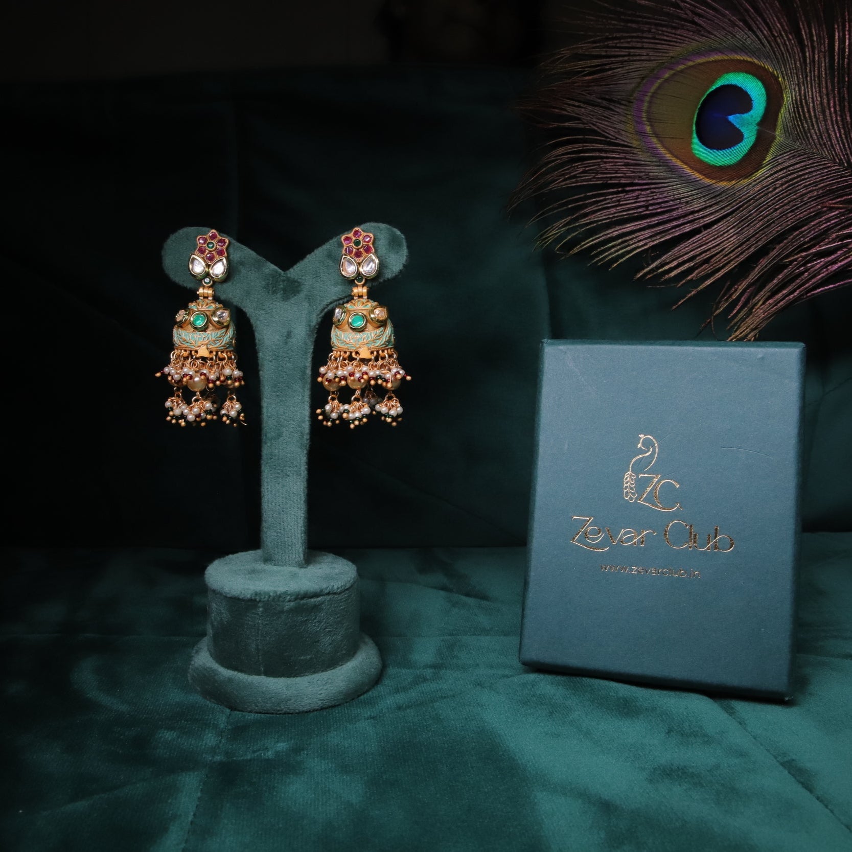 Multi Colour Meenakari Jhumkis