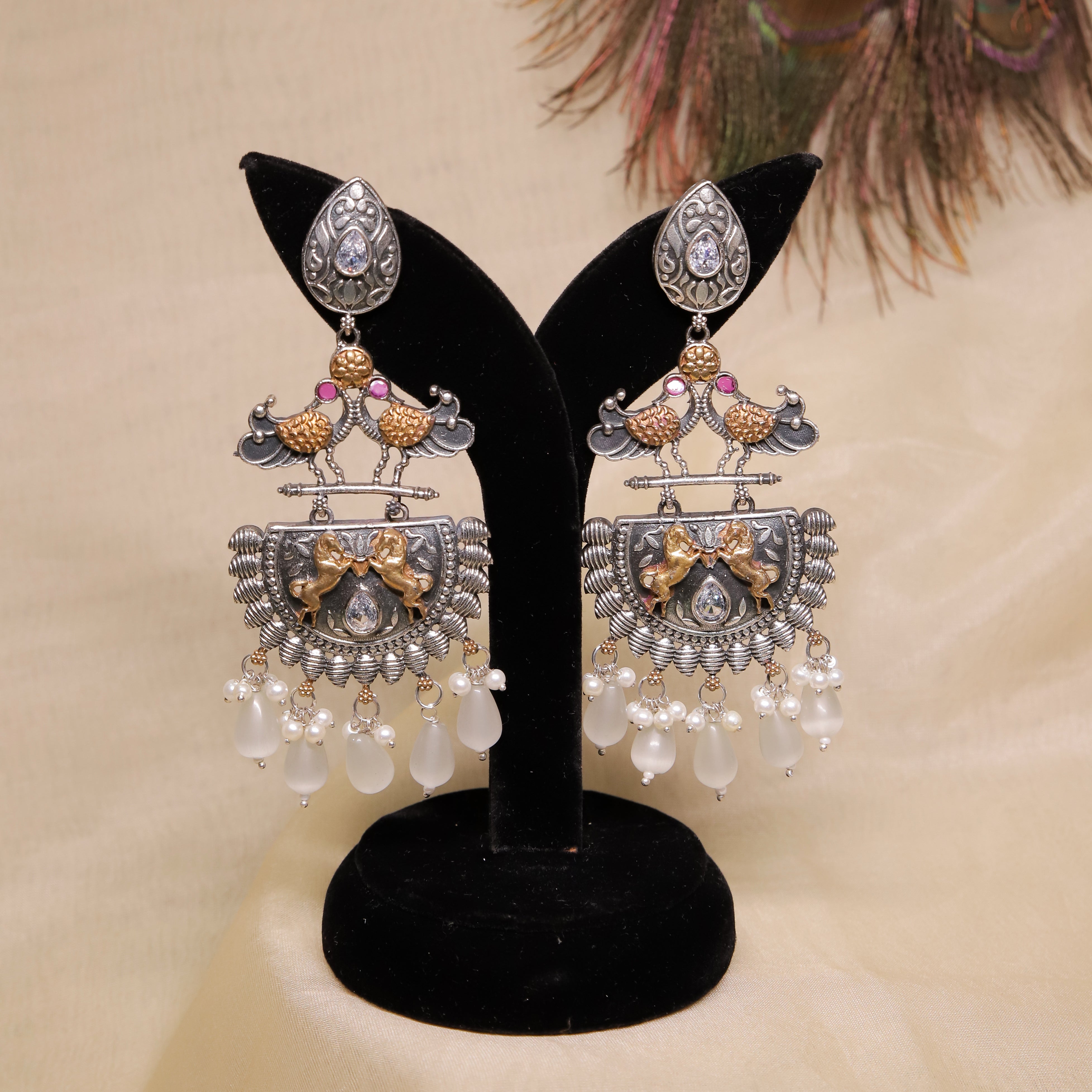 Zevar Club Statement Tribal Oxidise Earrings