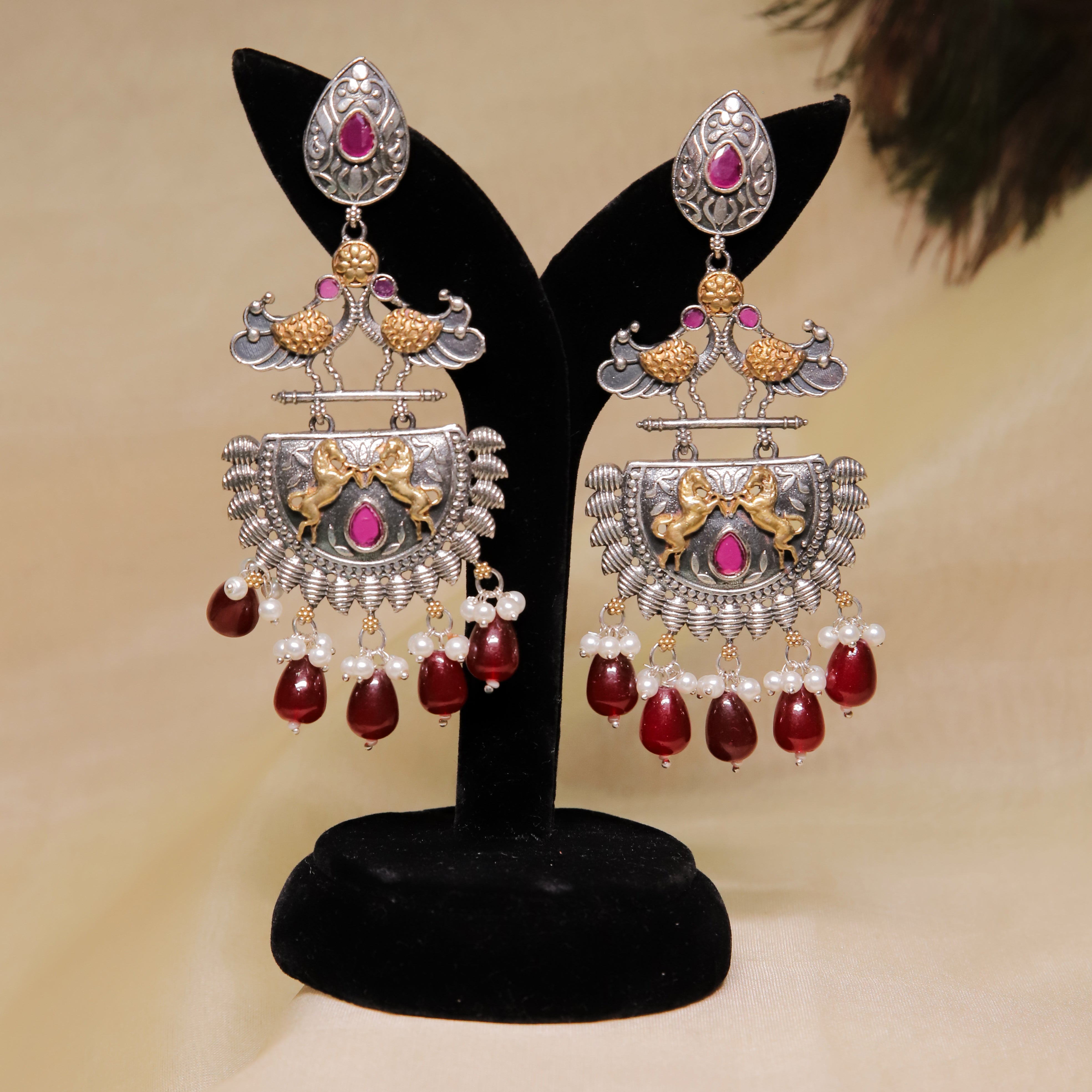 Zevar Club Statement Tribal Oxidise Earrings