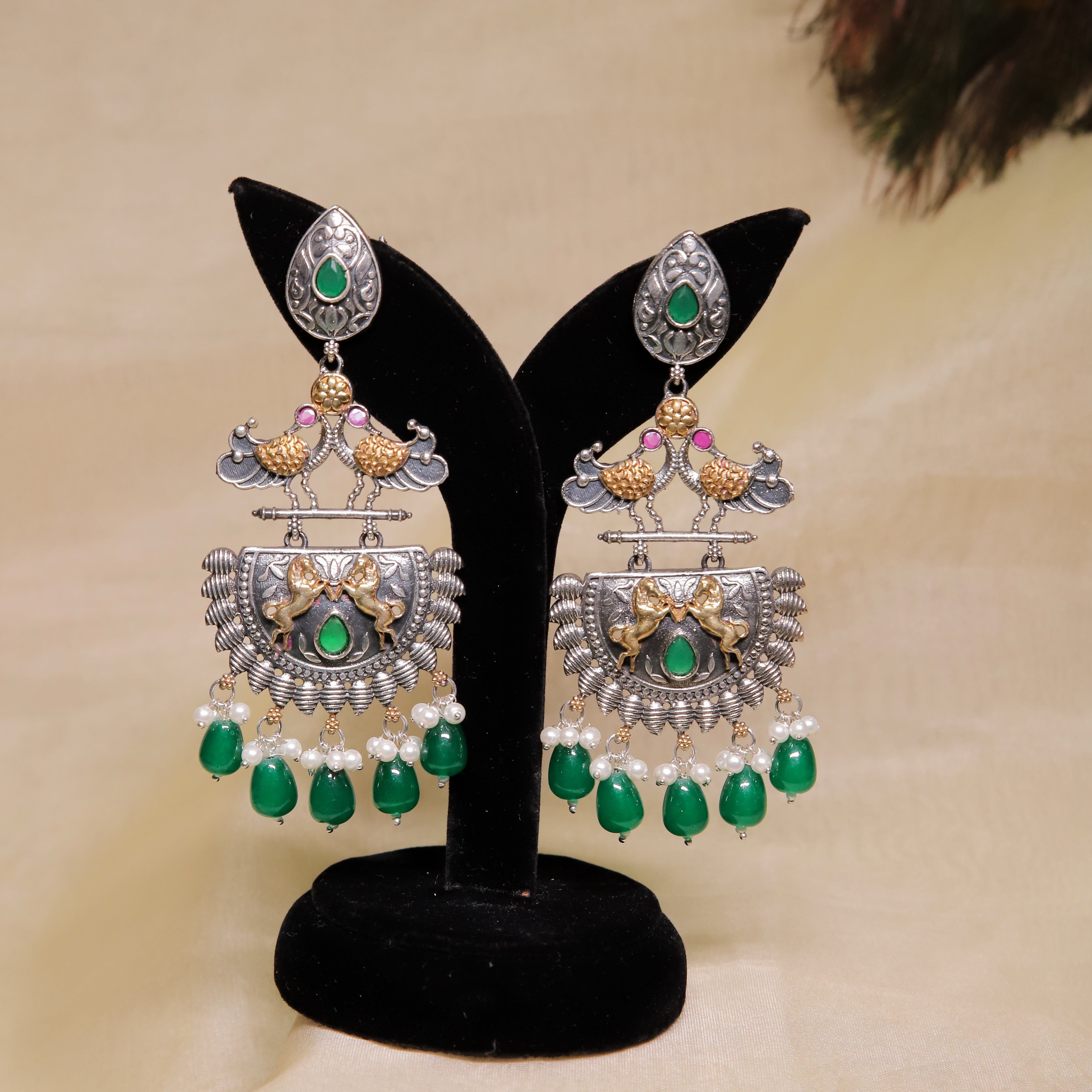 Zevar Club Statement Tribal Oxidise Earrings