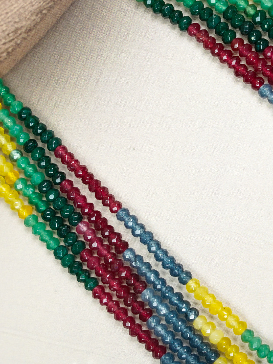 Zevar Club Multicolor Glossy Beads Multi-Layered Luxury Handcrafted Statement Necklace