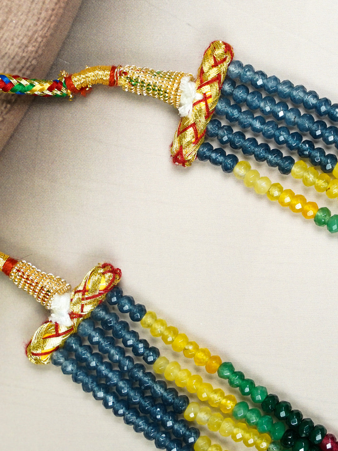 Zevar Club Multicolor Glossy Beads Multi-Layered Luxury Handcrafted Statement Necklace