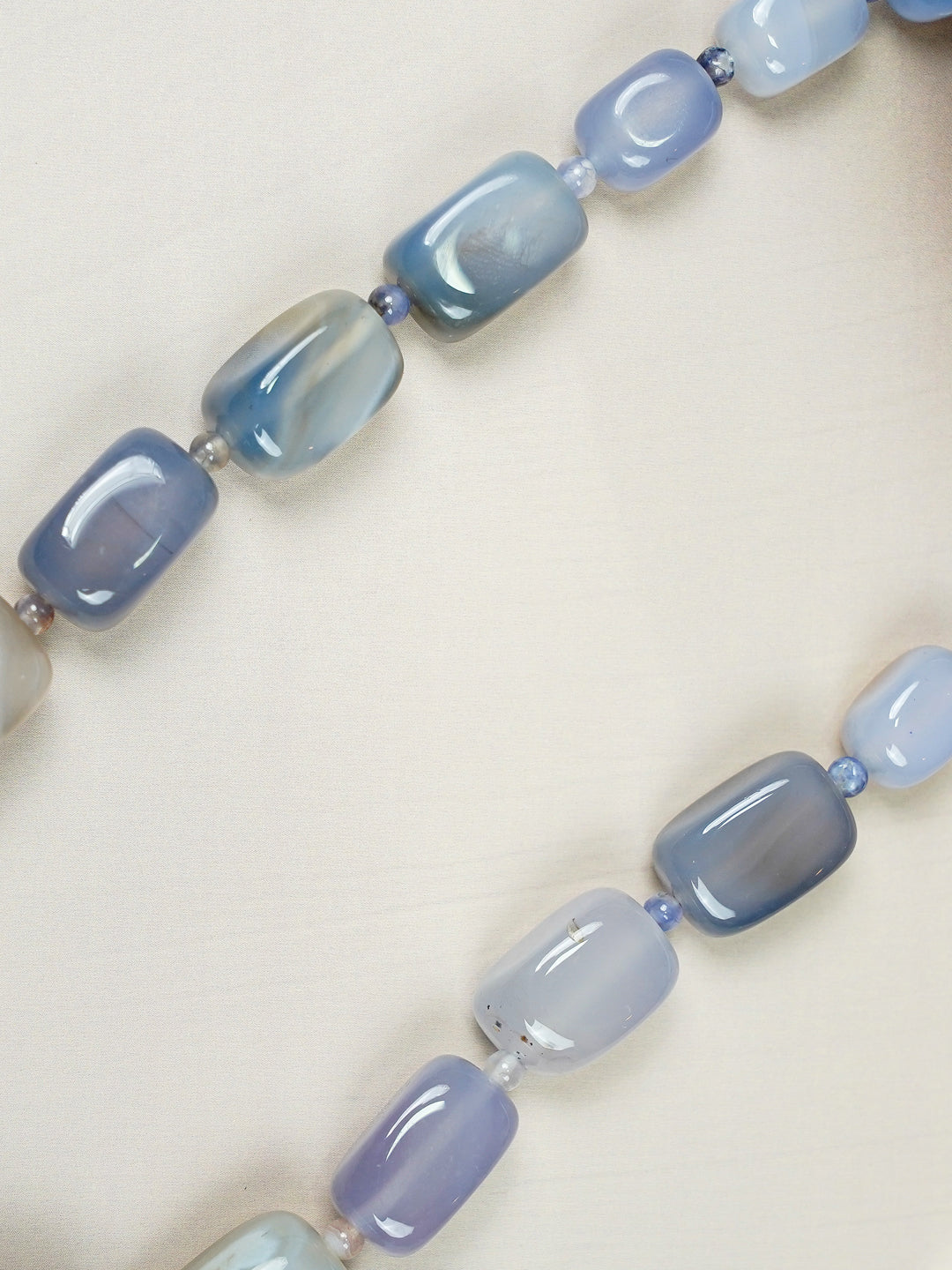 Zevar Club Light Green & White Multi-Strand Glossy Beads Handcrafted Luxury Necklace