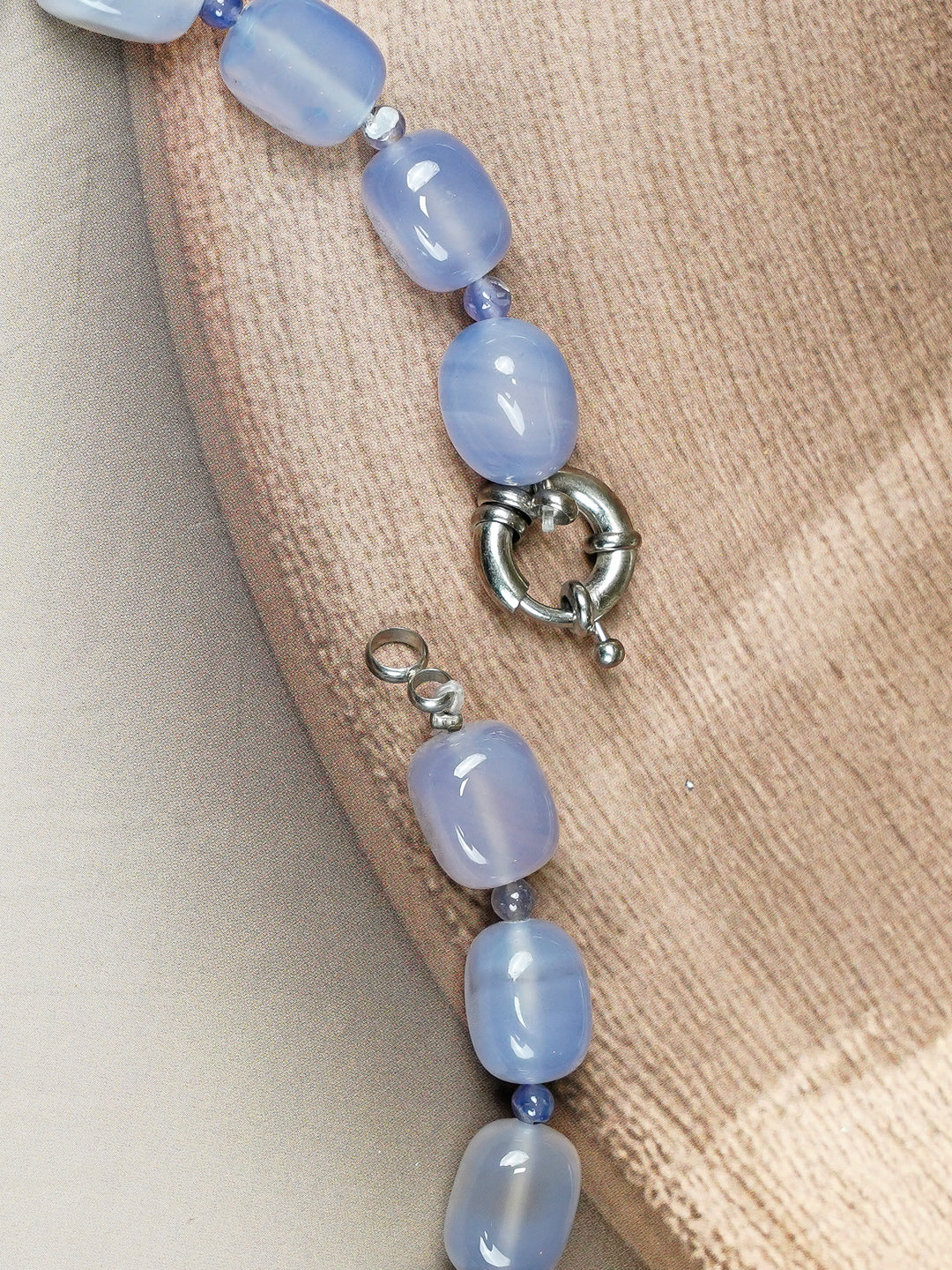 Zevar Club Light Green & White Multi-Strand Glossy Beads Handcrafted Luxury Necklace