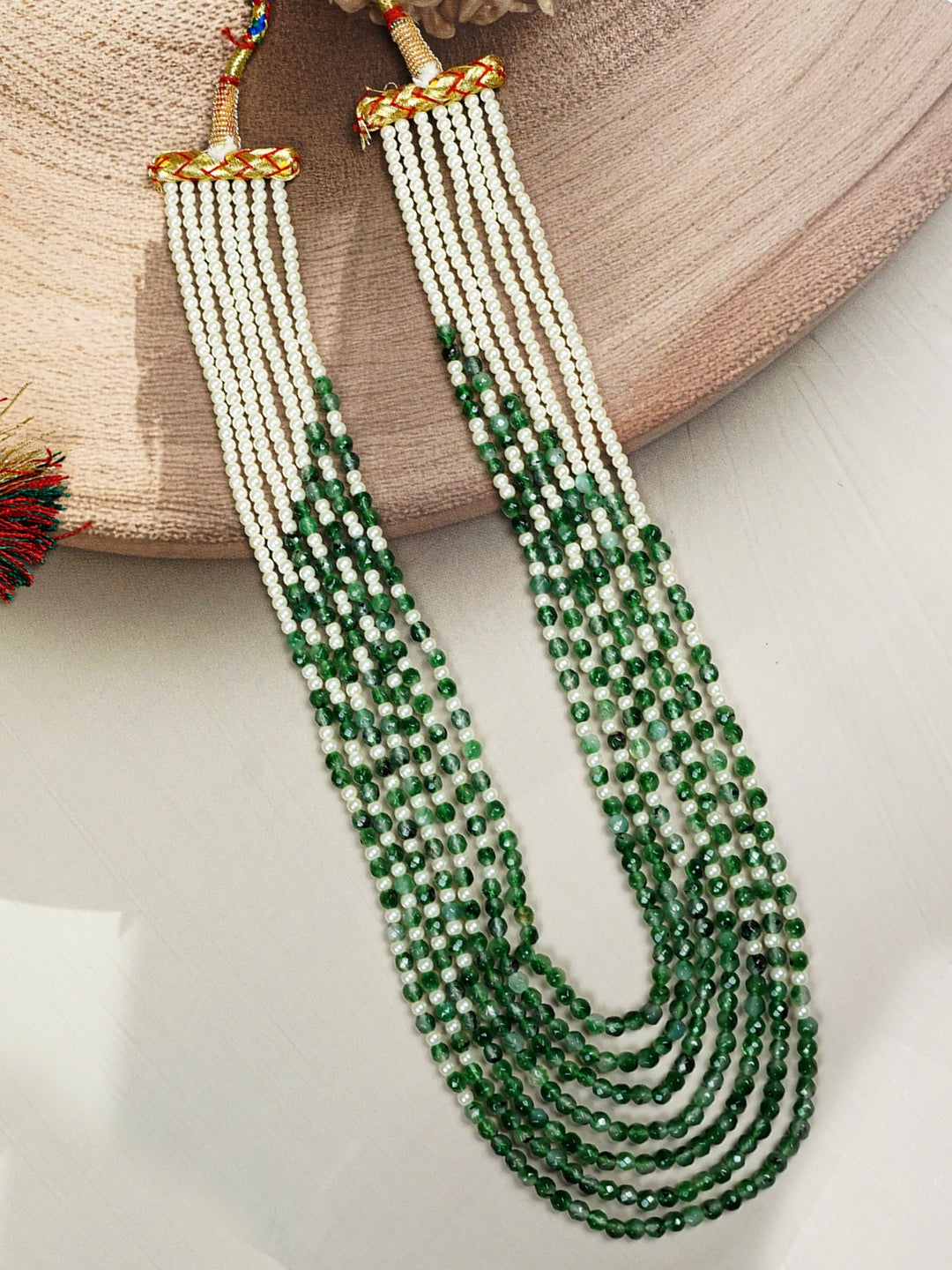 Zevar Club Seven Layered Fine Pearls Semi Precious Necklace