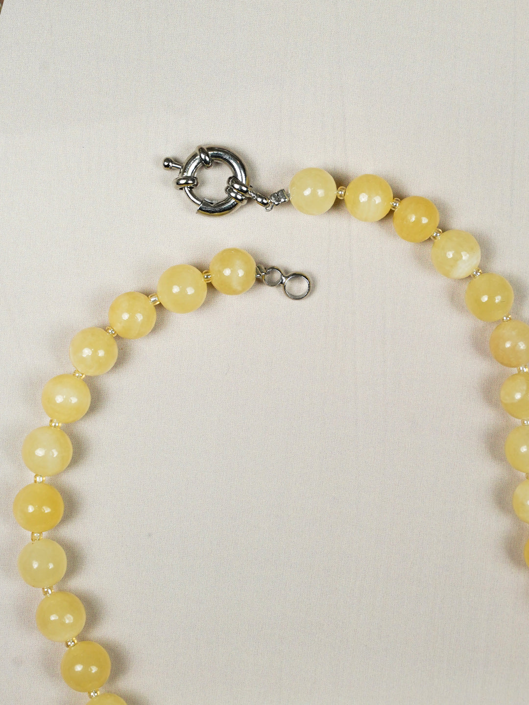 Zevar Club Yellow, Aqua Blue Semi Precious Gemstone Cluster Beaded Handcrafted Designer Statement Necklace