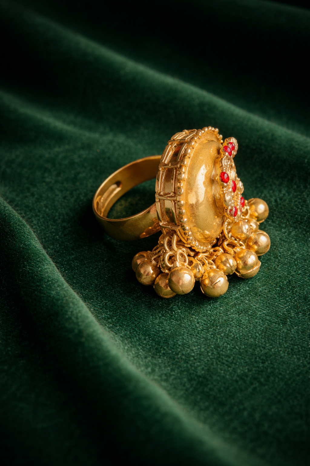 Ethnic Yellow Enamel Statement Ring