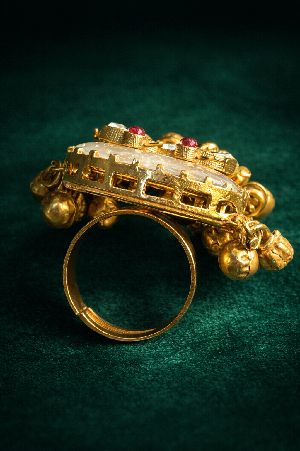 Ethnic Ivory Enamel Statement Ring