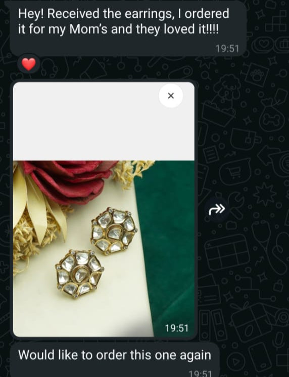 Zevar Club 18K Gold-Plated Octagon Kundan Studs