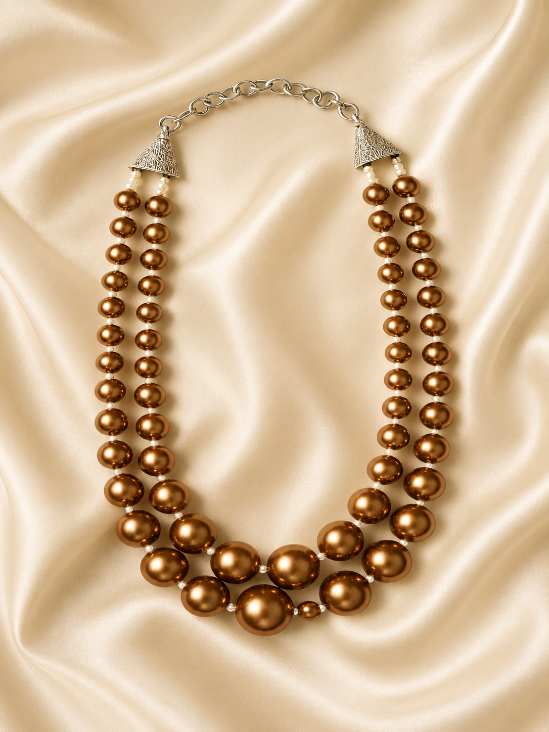 Coffee Brown Semi Precious Faux Pearls