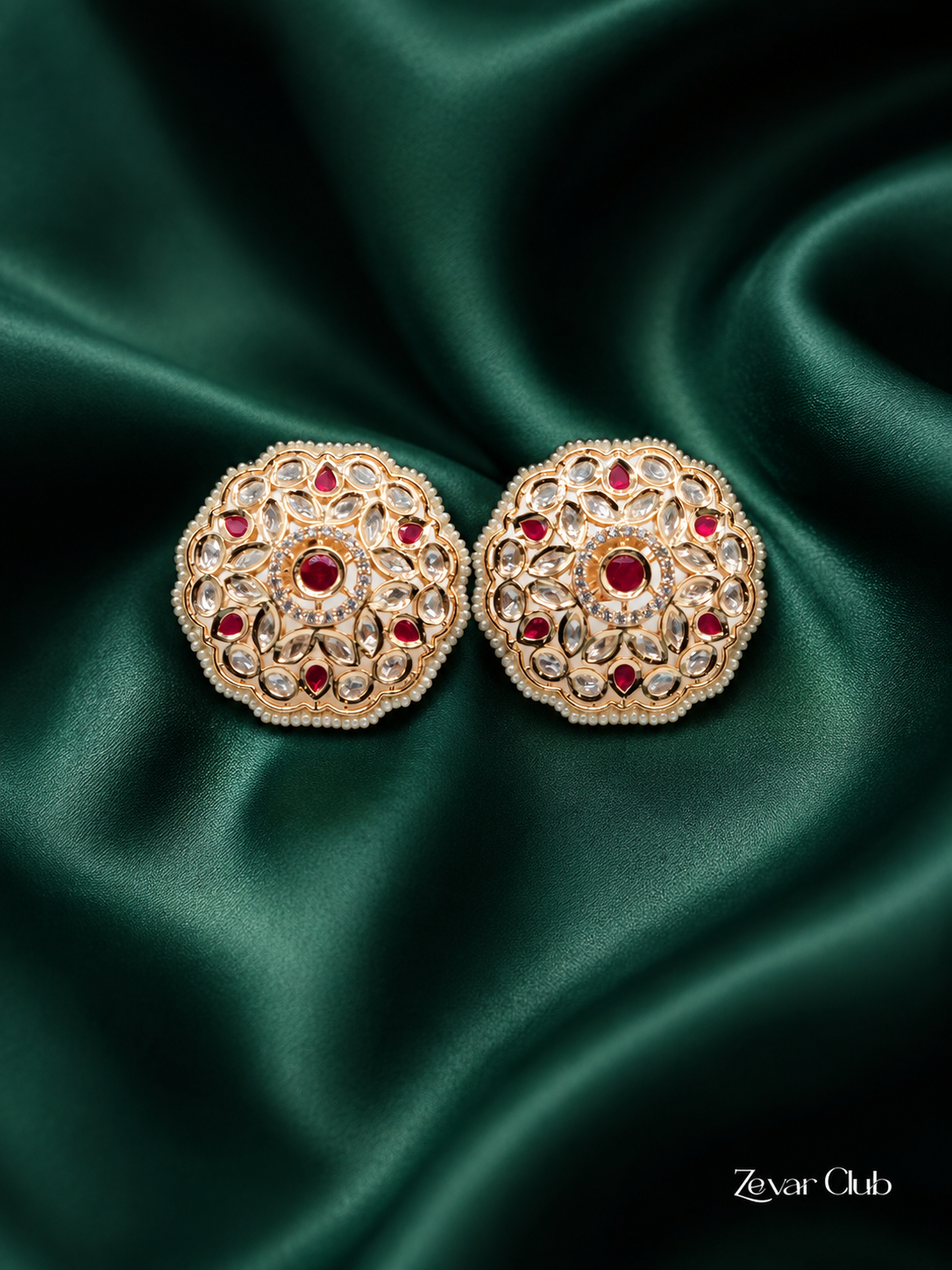 Zevar Club Evergreen Kundan Studs