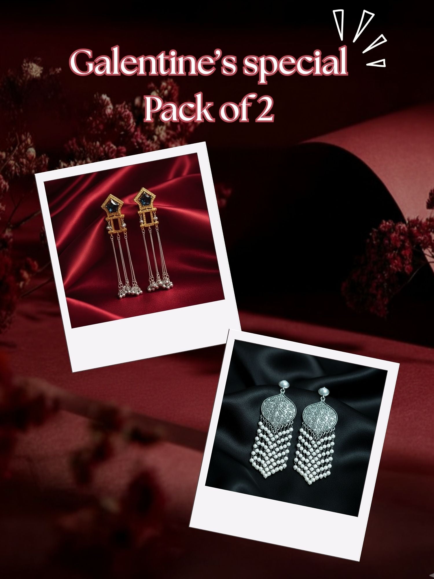 Diva – 1 Valentine’s Day Statement Earrings Combo (Pack of 2) | ZEVAR CLUB