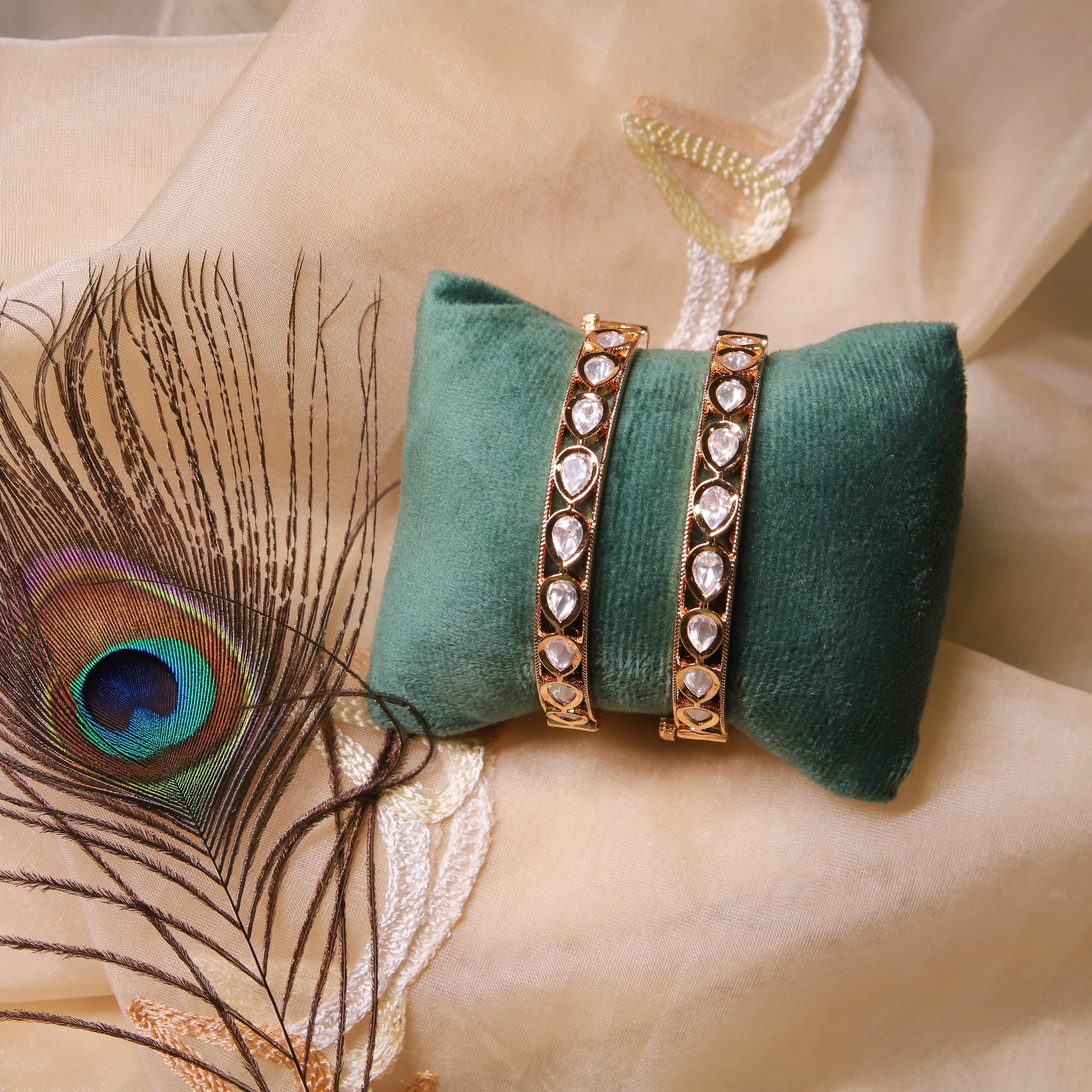 Zevar Club Stylish Graceful Bangles(18K Gold Plated)