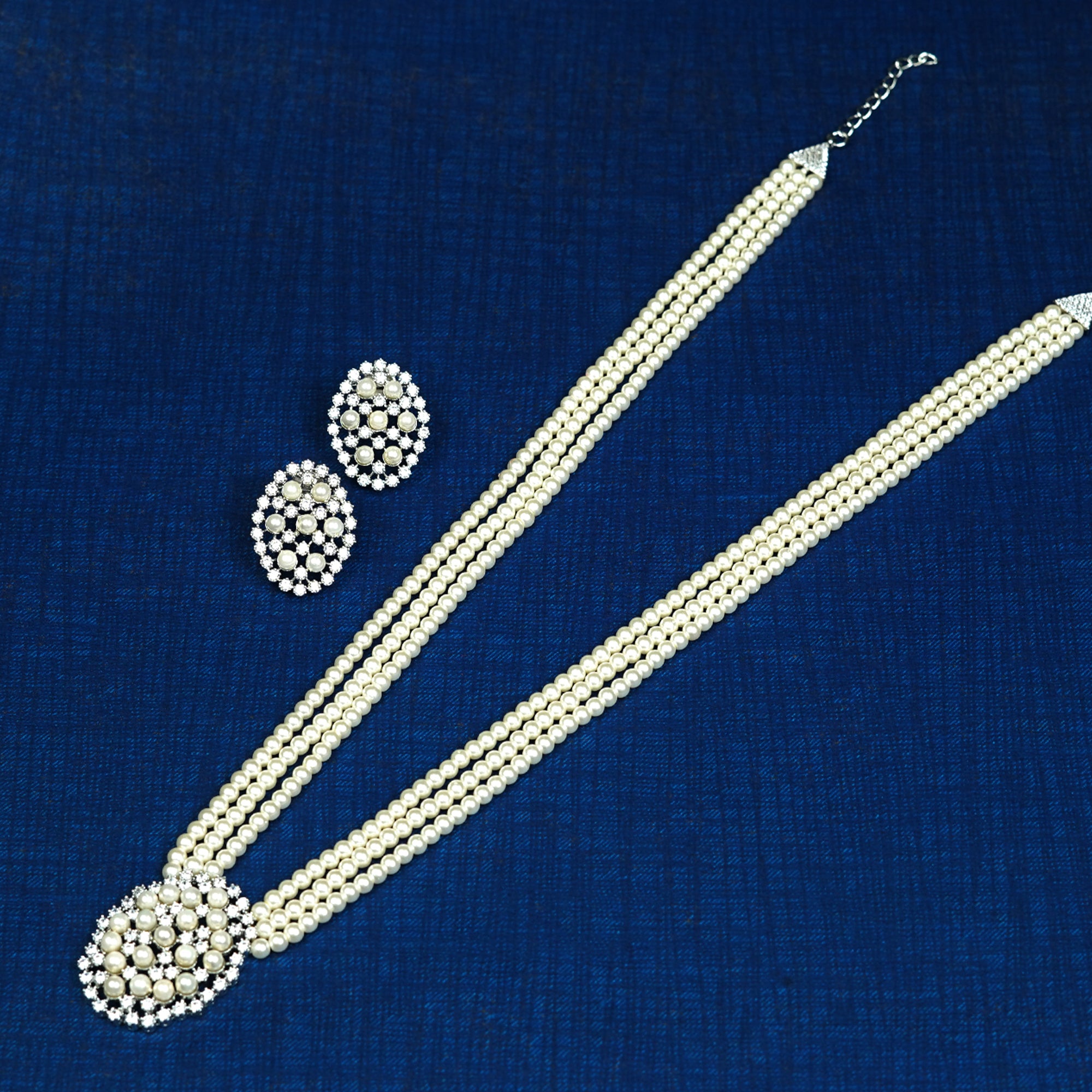 Zevar Club Ruhi AAA Zirconia Pearl Diamond Set
