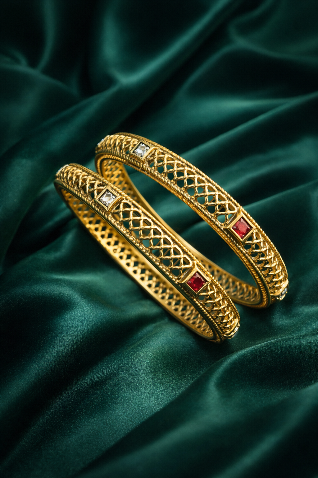 Festive Wear Gold Tone Bangles Set