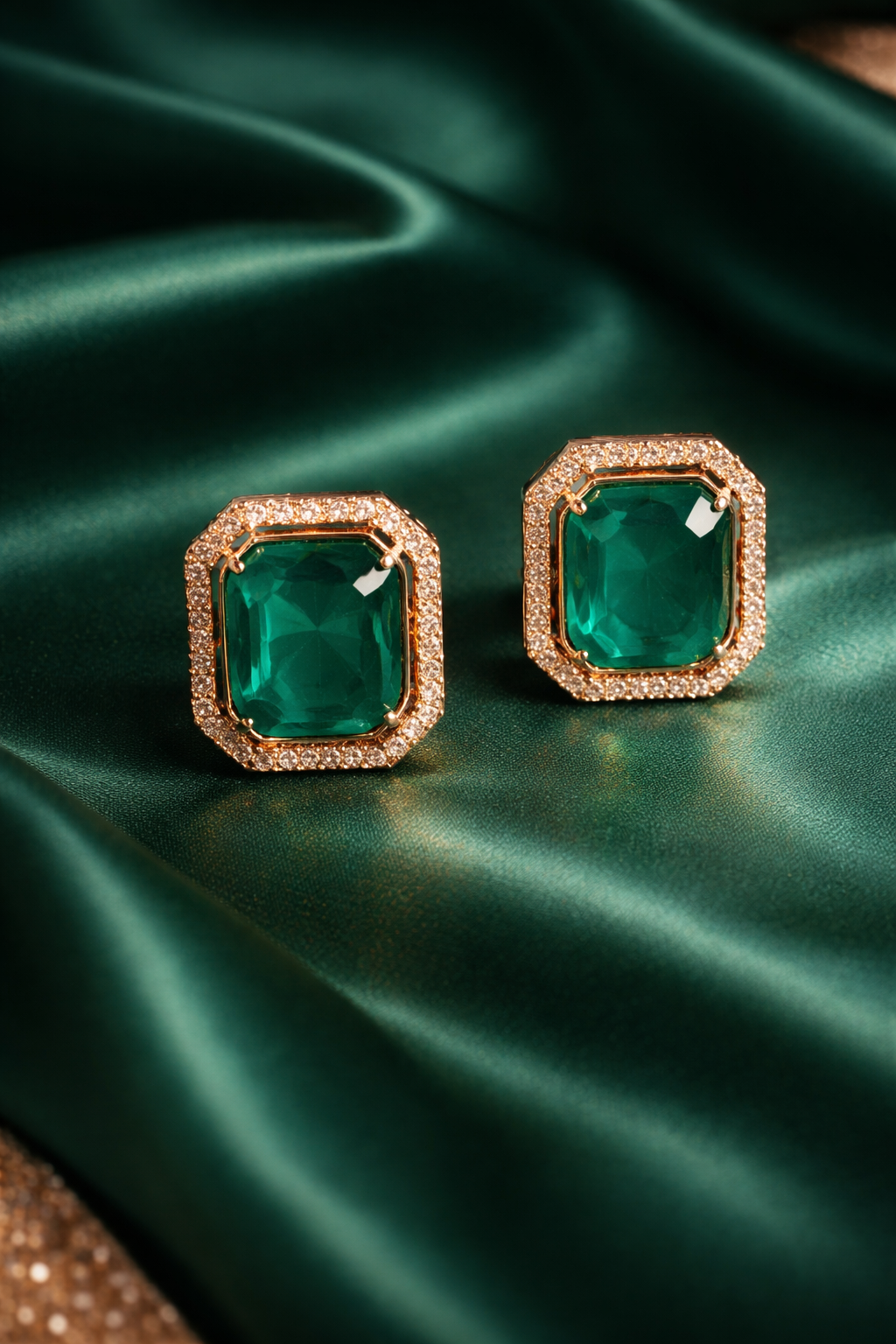Classic Emerald Stud Earrings For Self Love