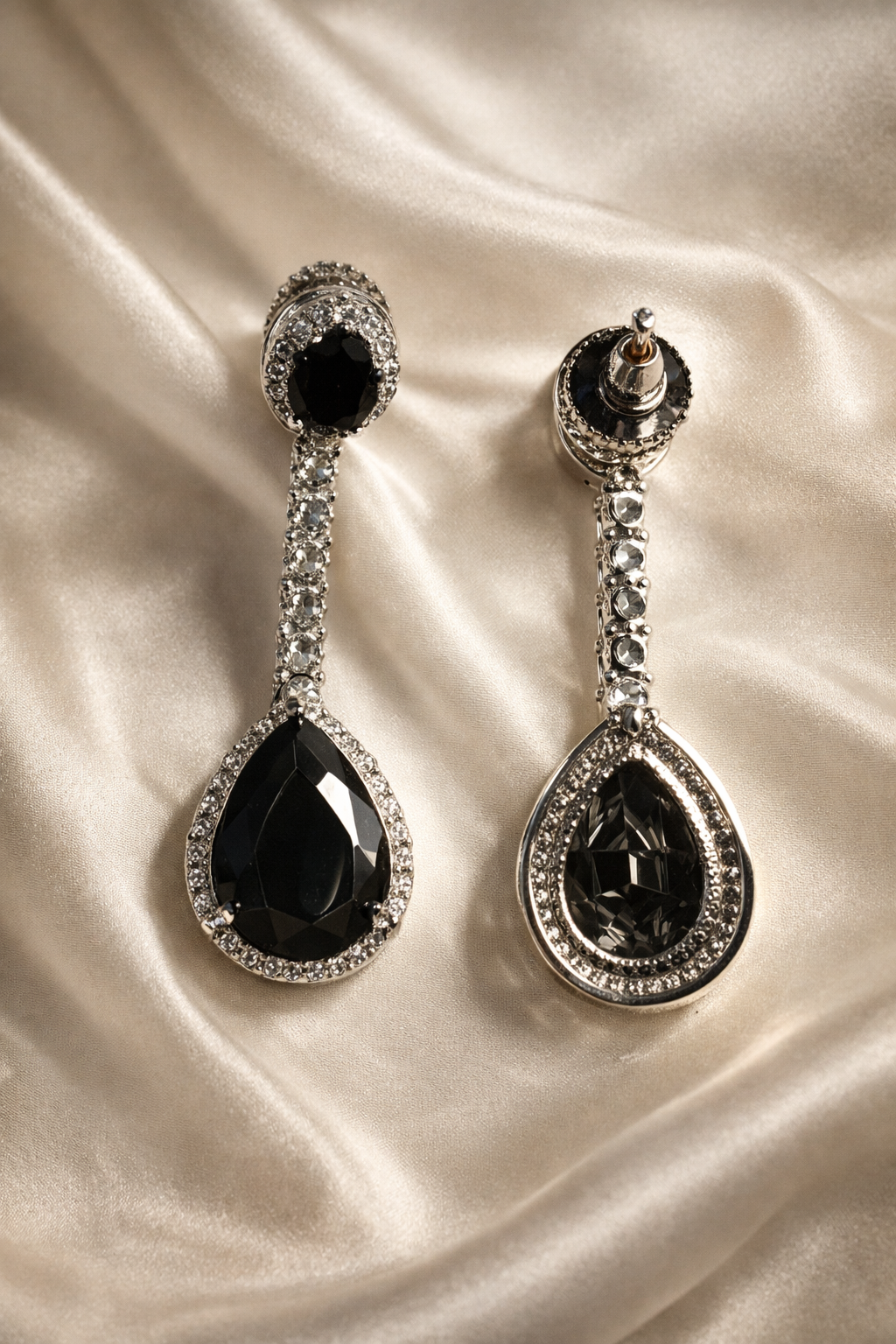 Zevar Club Luxury Bold Black Glam Diamond Earrings for Women