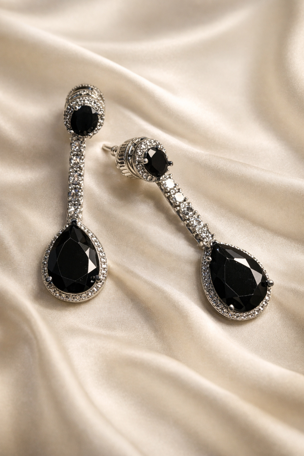 Zevar Club Luxury Bold Black Glam Diamond Earrings for Women