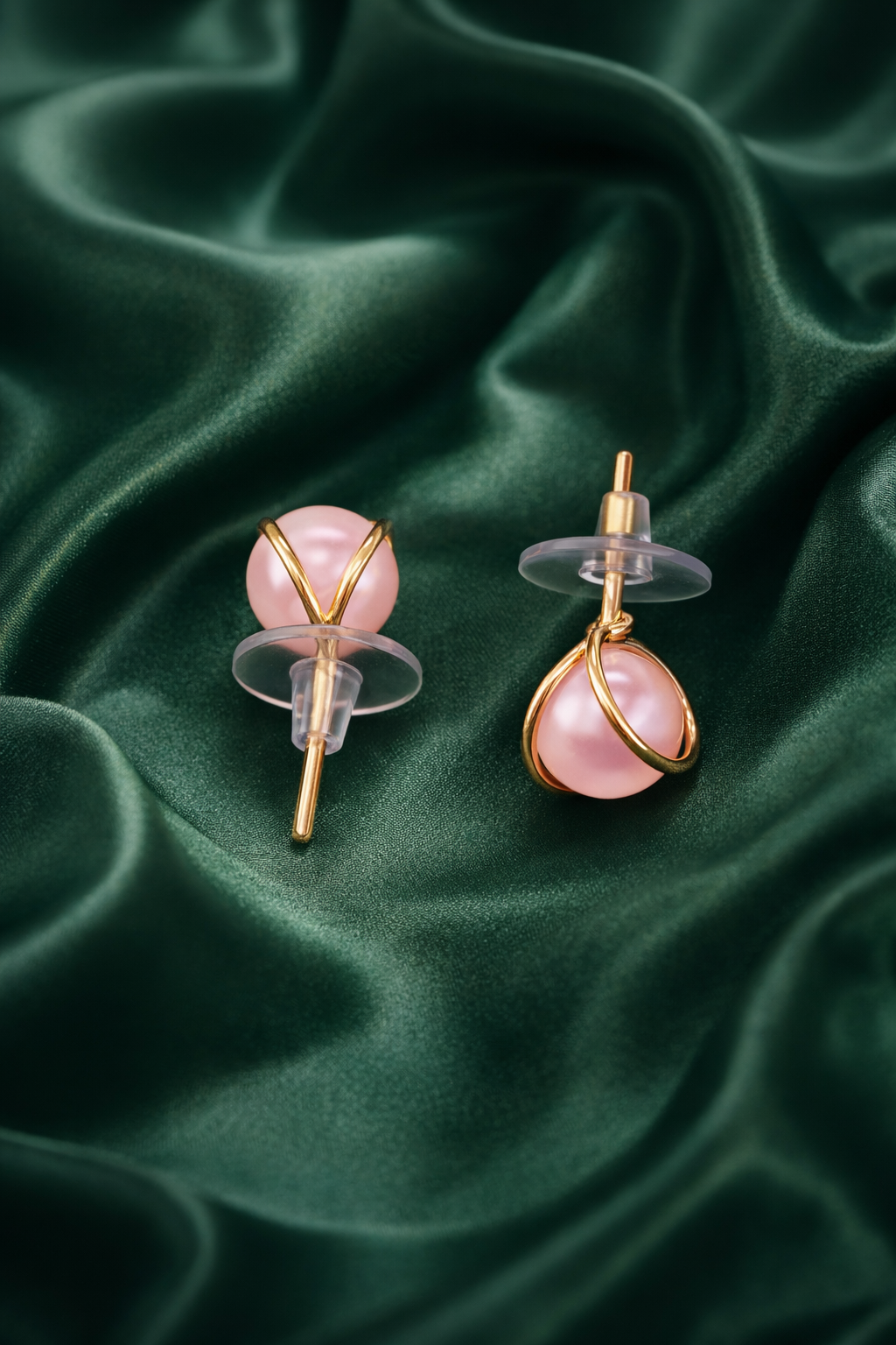 Zevar Club Classic Pearl Gold Strap Finish Everyday Stud Earrings for Women