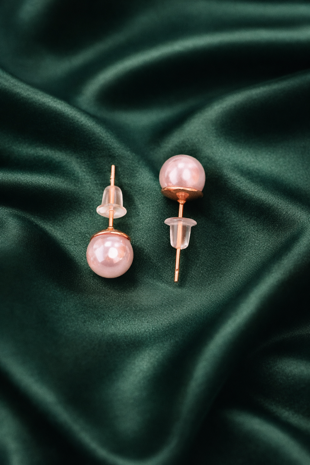 Zevar Club Tone Stainless Steel Mini Pearl Earrings for Women