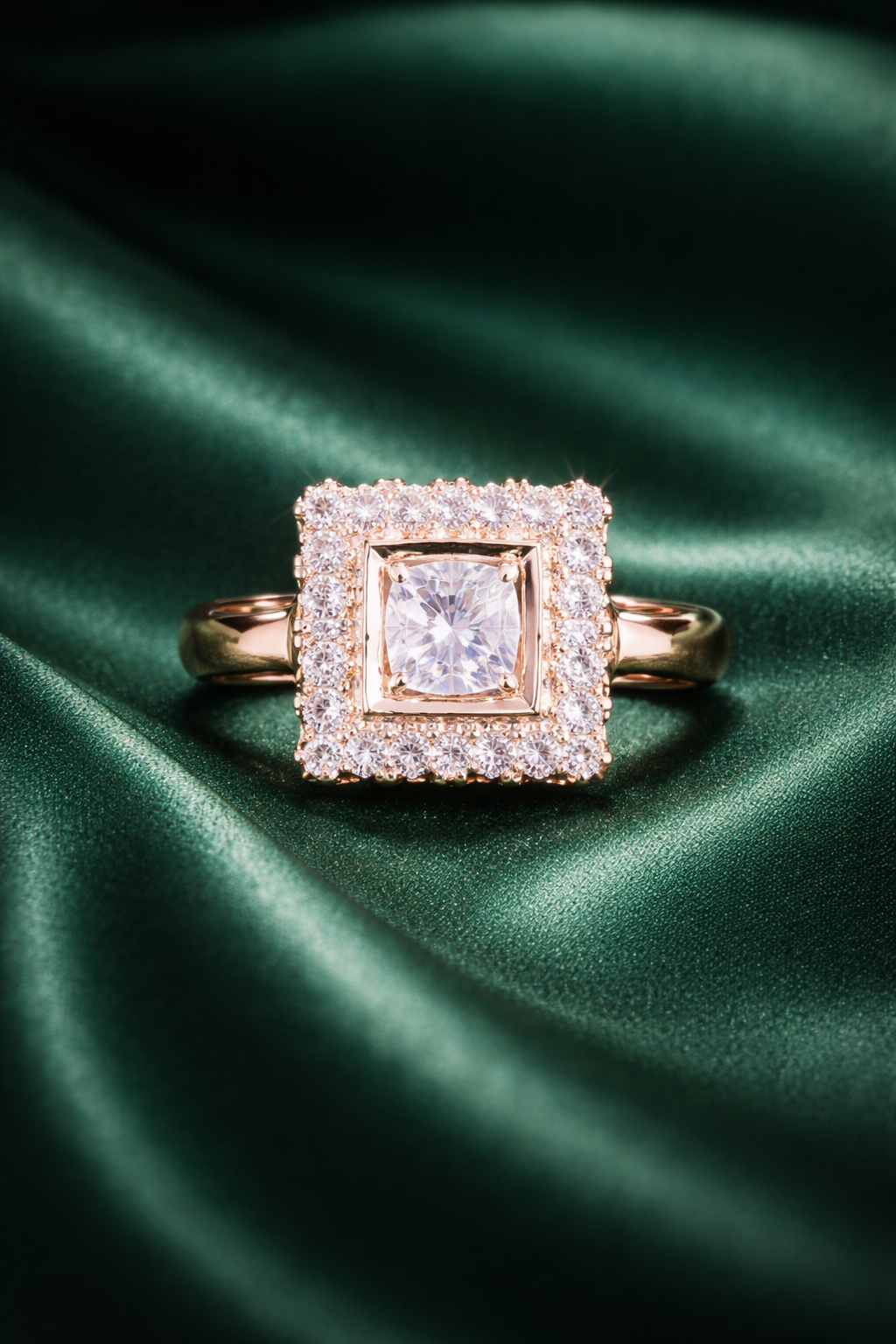 Zevar Club Adjustable Gold Plated Square Shaped Statement Kundan Ring