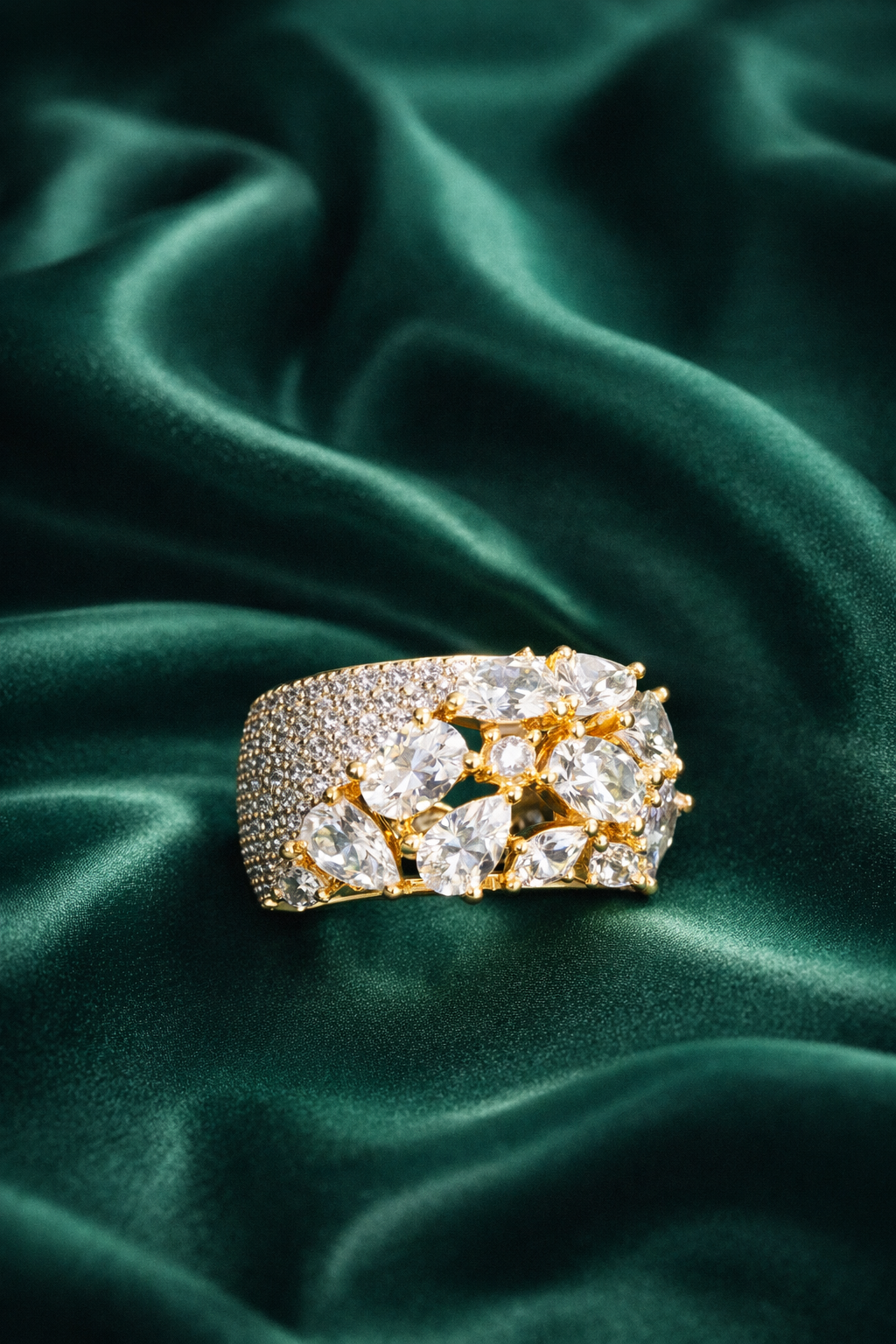 Zevar Club Gold Plated Ivory Statement Band Ring