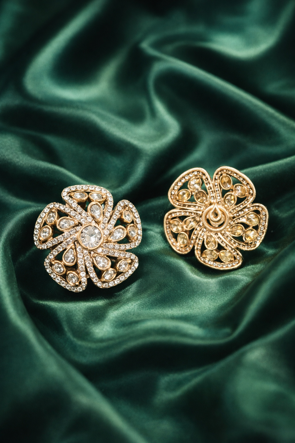 Zevar Club Gold Plated Star Shaped Statement Stud Earrings