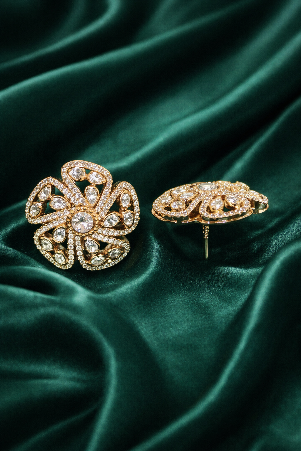 Zevar Club Gold Plated Star Shaped Statement Stud Earrings