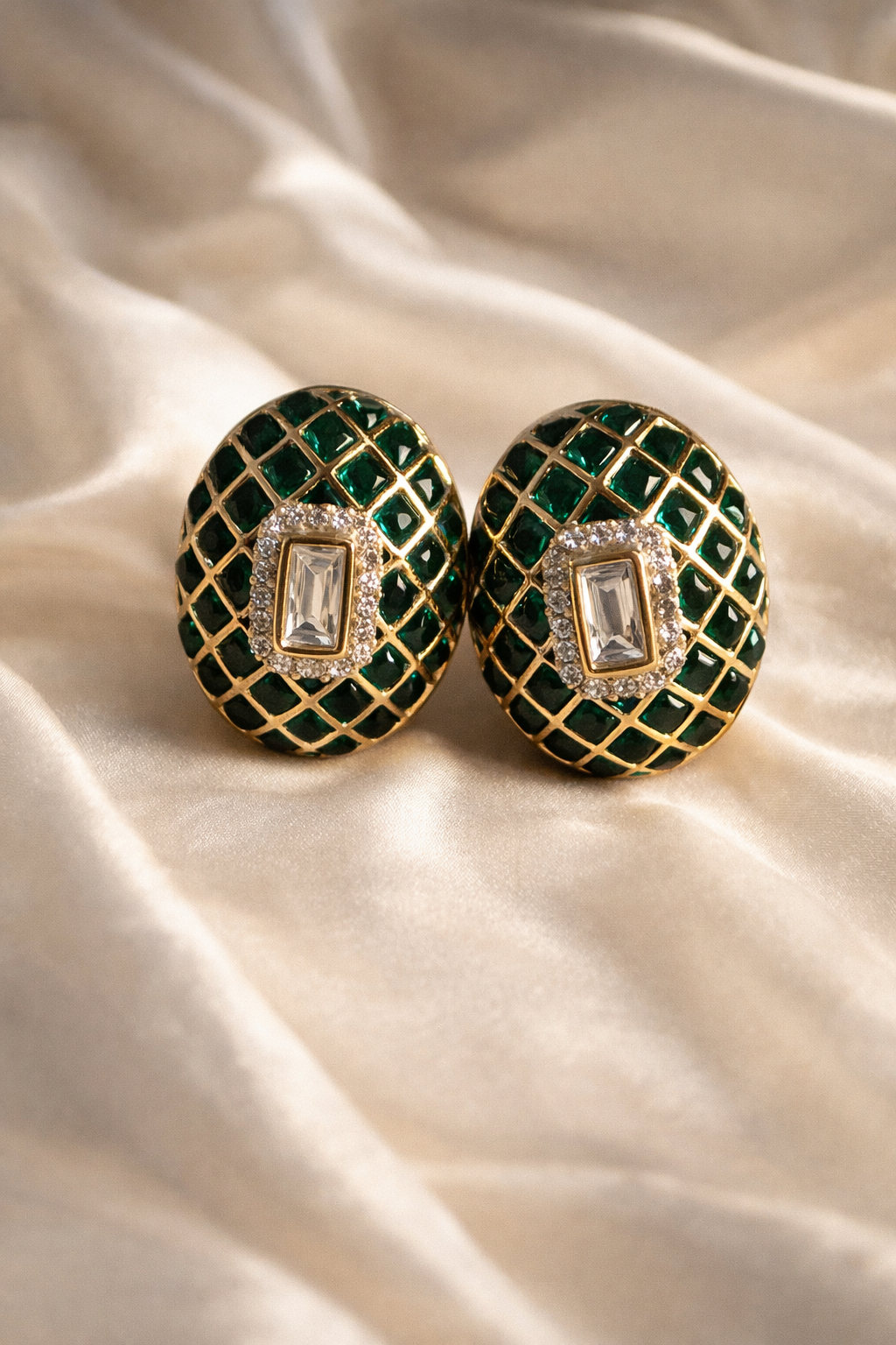 Cocktail Nights Ivory Enamel Stud Earrings