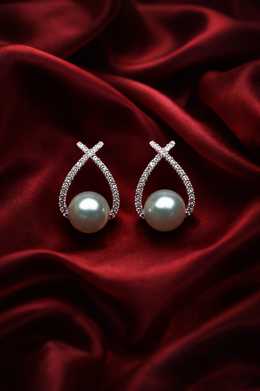 Zevar Club Valentine Special Pearl Bracelet & Teardrop Earrings Gift Set | Pack of 2