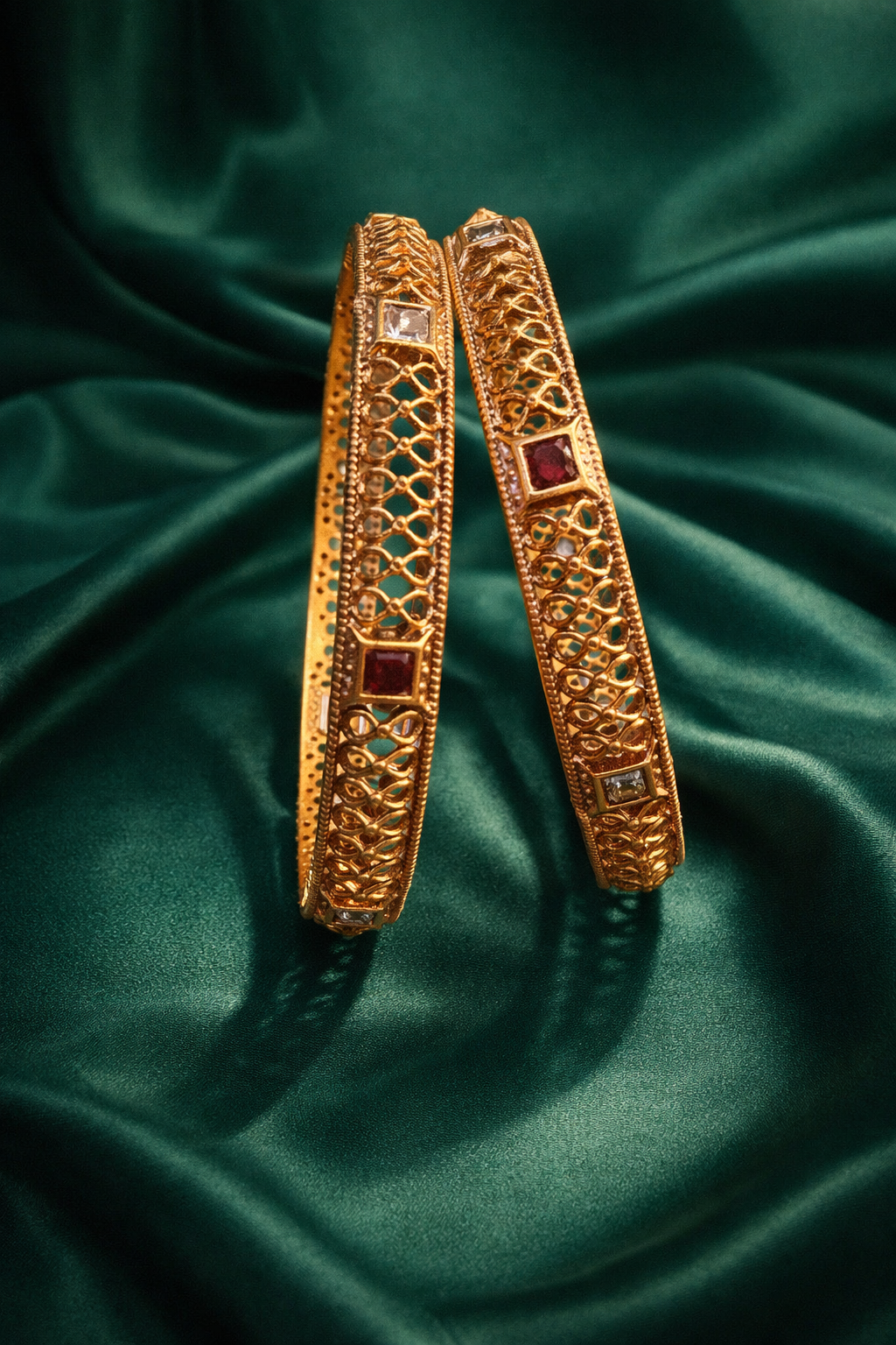 Festive Wear Gold Tone Bangles Set
