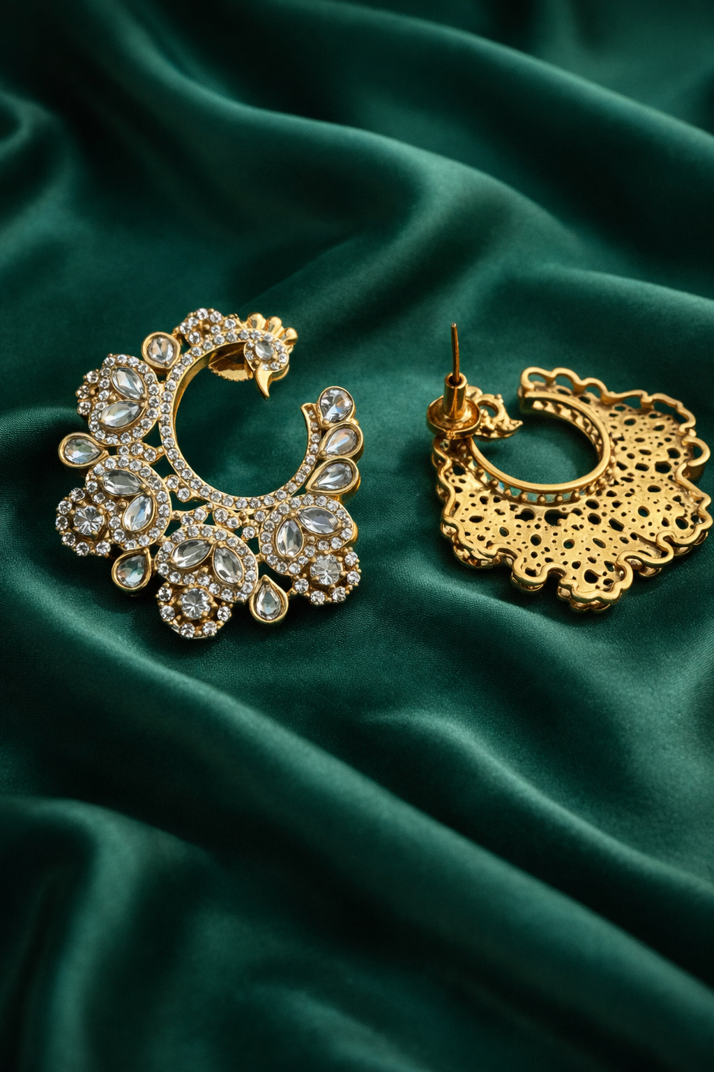 Luxe Statement American Diamond Stud Earrings