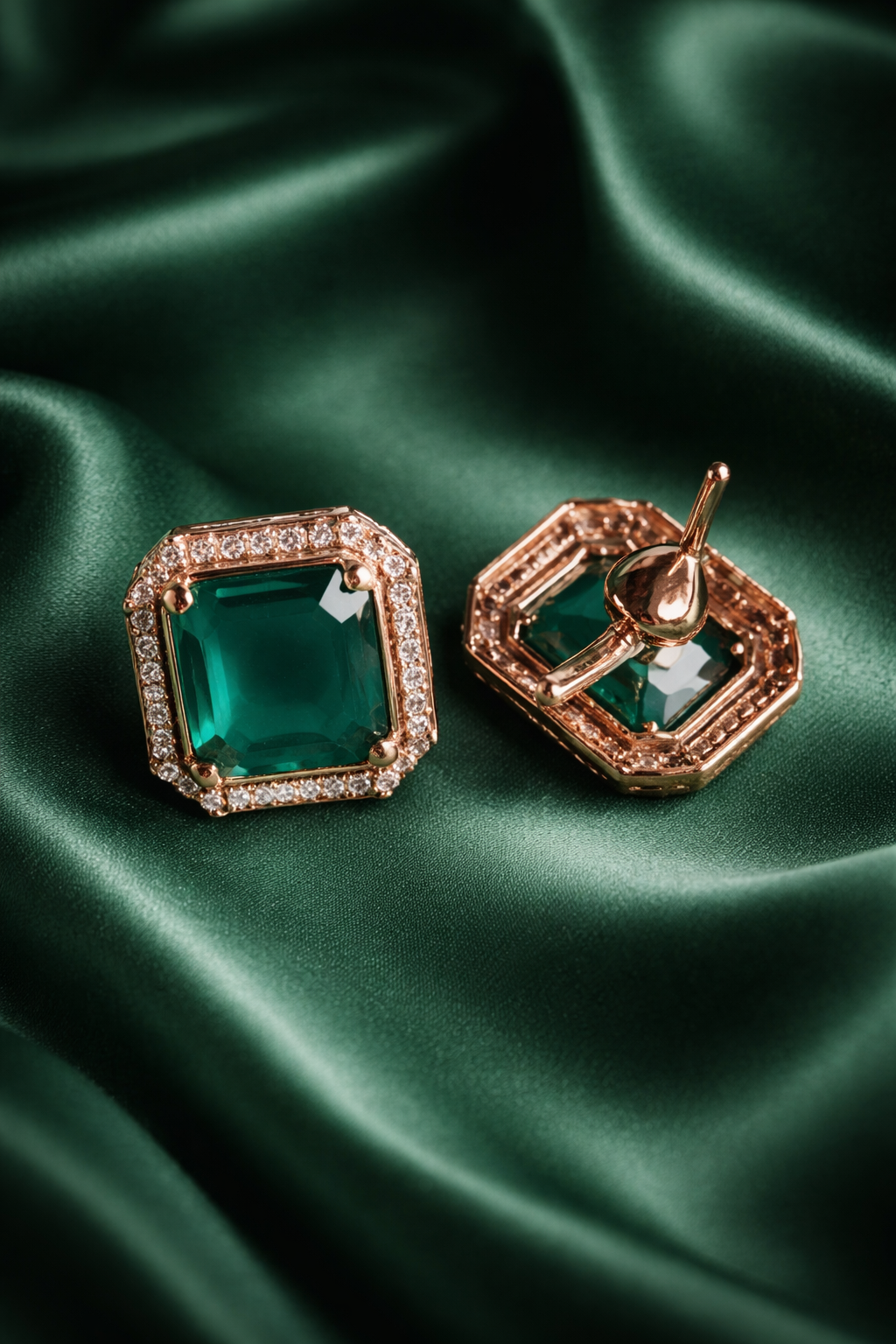 Classic Emerald Stud Earrings For Self Love