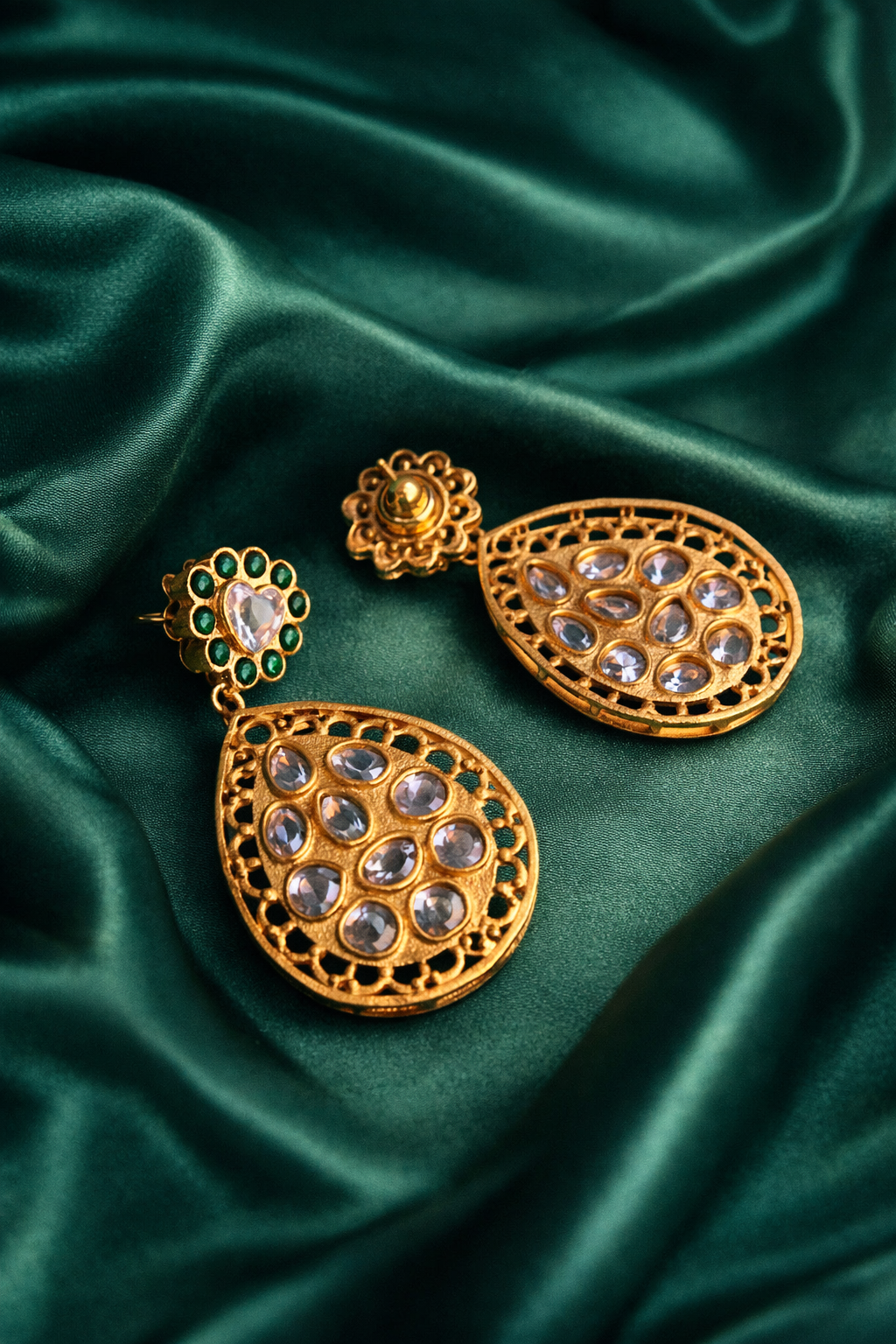 Celebration Wear Kundan Drop Earrings