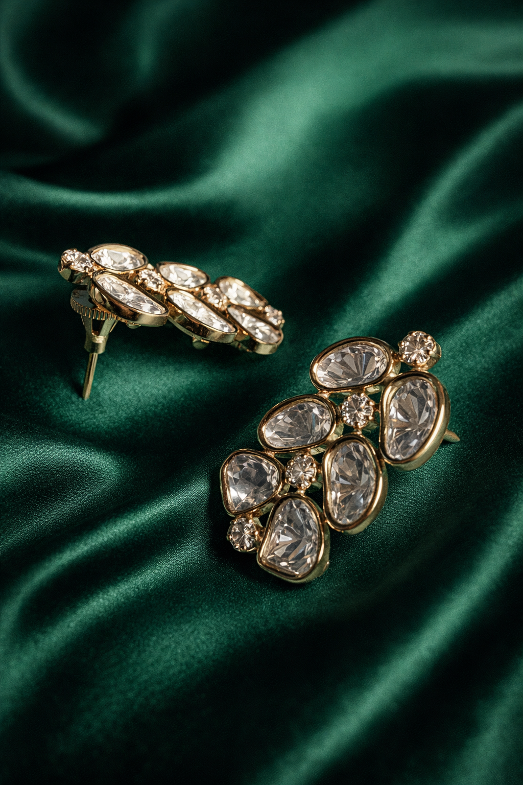 Modern Statement Cubic Zirconia Stud Earrings