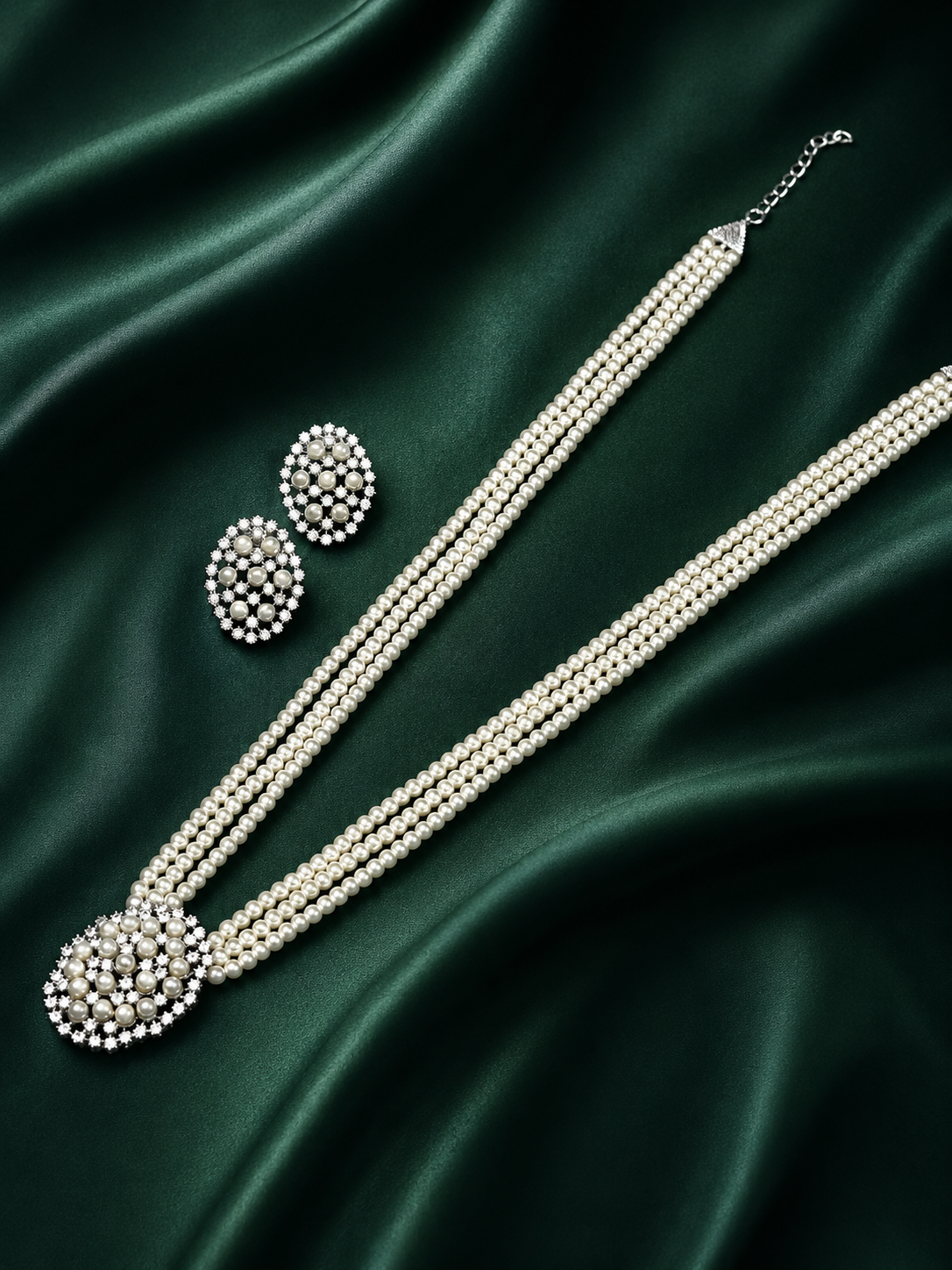 Zevar Club Ruhi AAA Zirconia Pearl Diamond Set